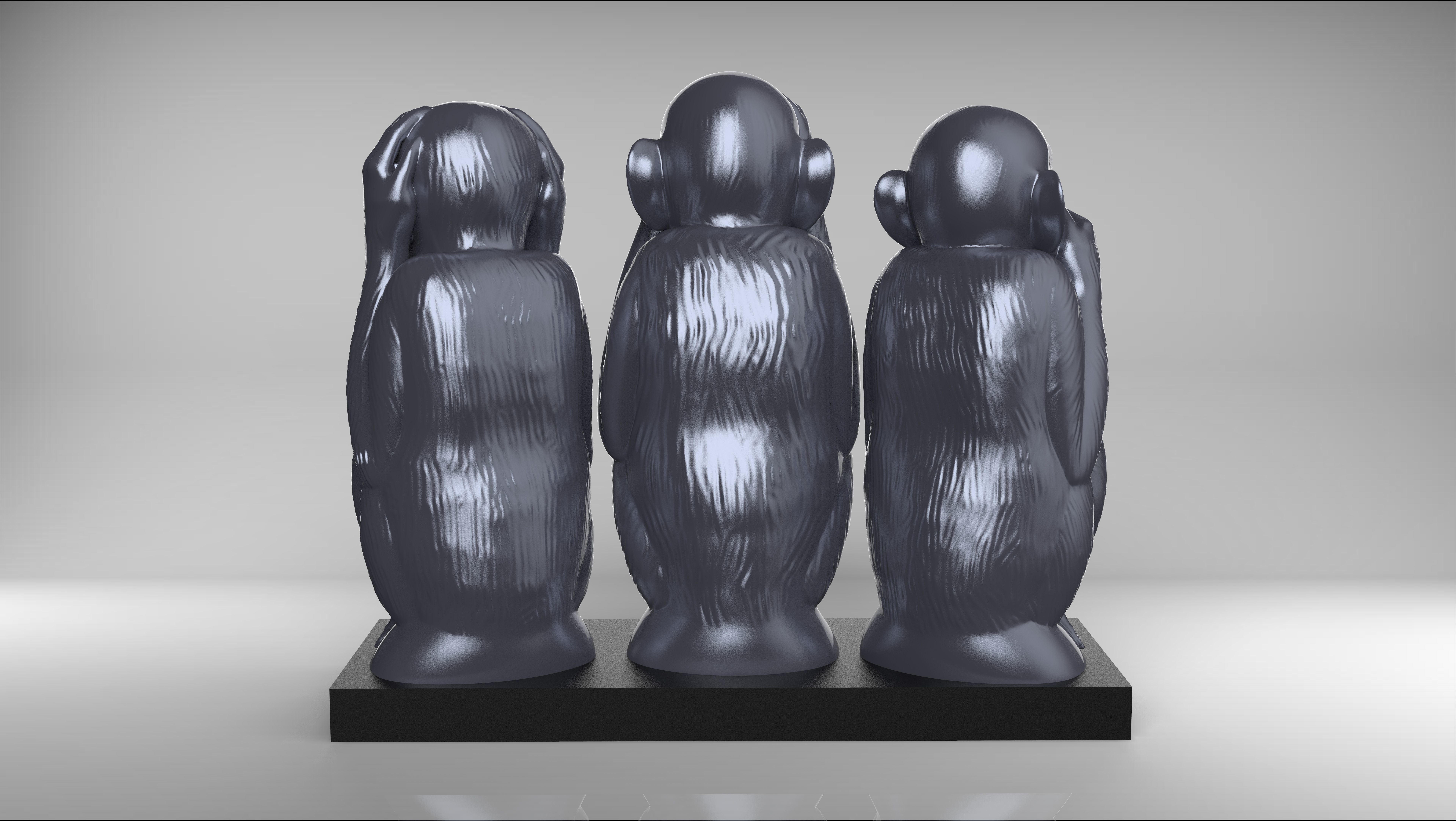 3 wise monkeys 3D print model_3