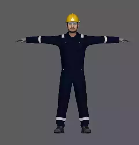 RIGGED BOILER SUITE CHARACTER READY FOR ANIMATION Low-poly 3D model