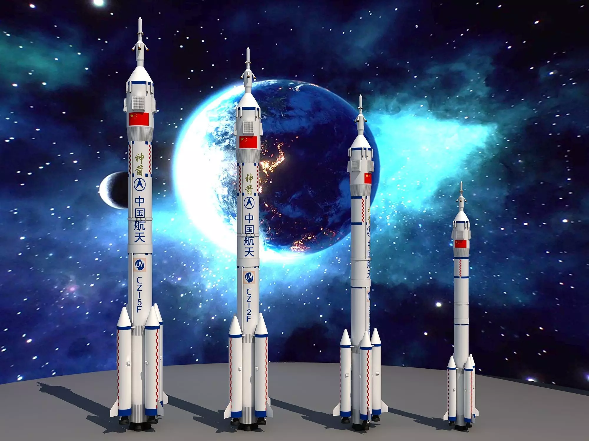 china launch vehicle 3D model