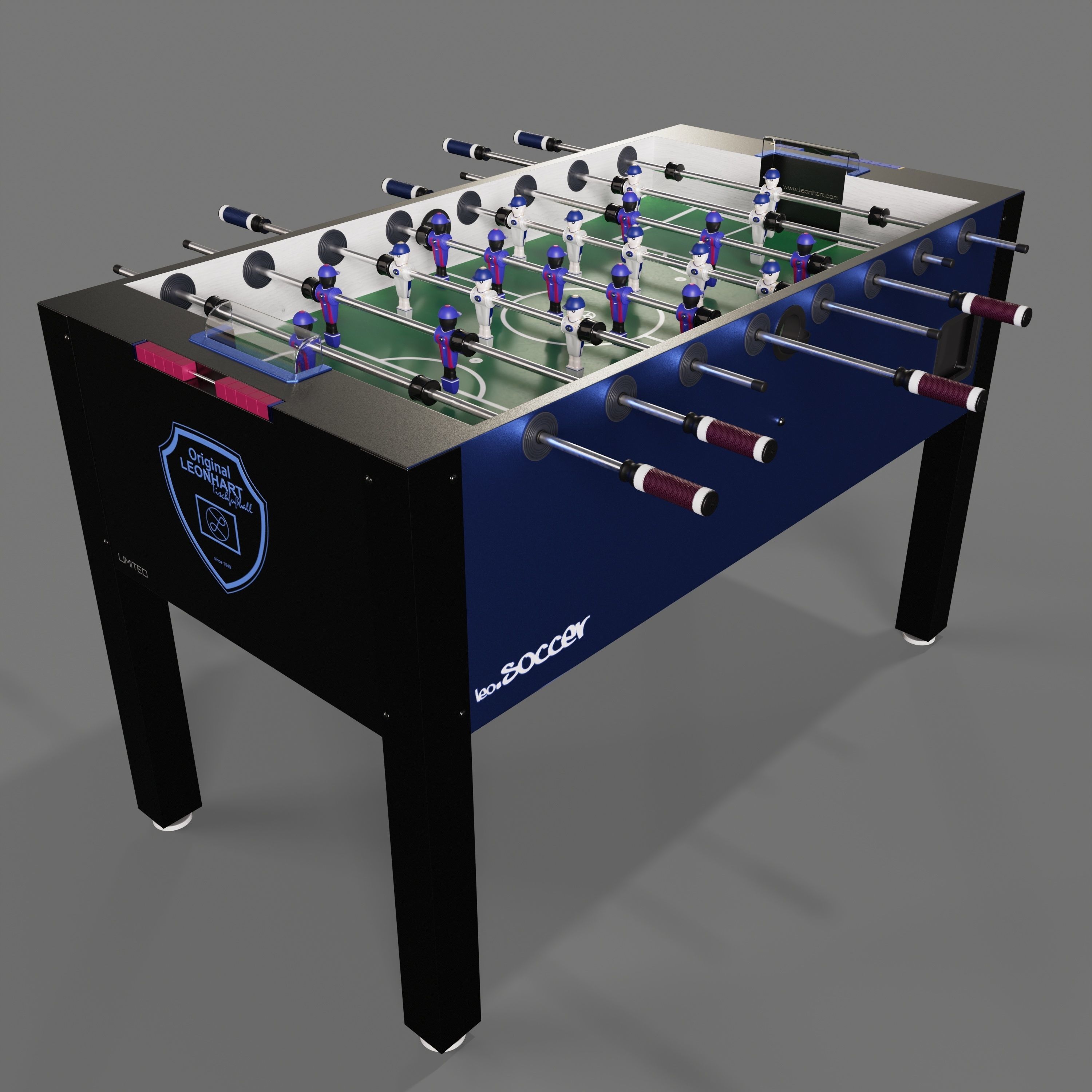 LEONHART soccer table Real Madrid vs FC barcelona Low-poly 3D model_1