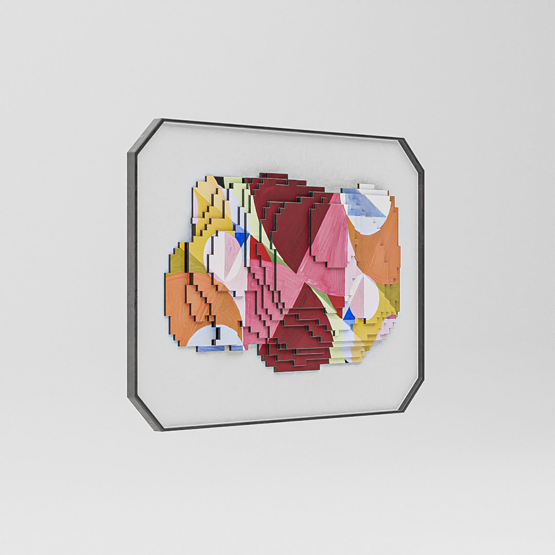 Painting Squares Colorful 3D model_4