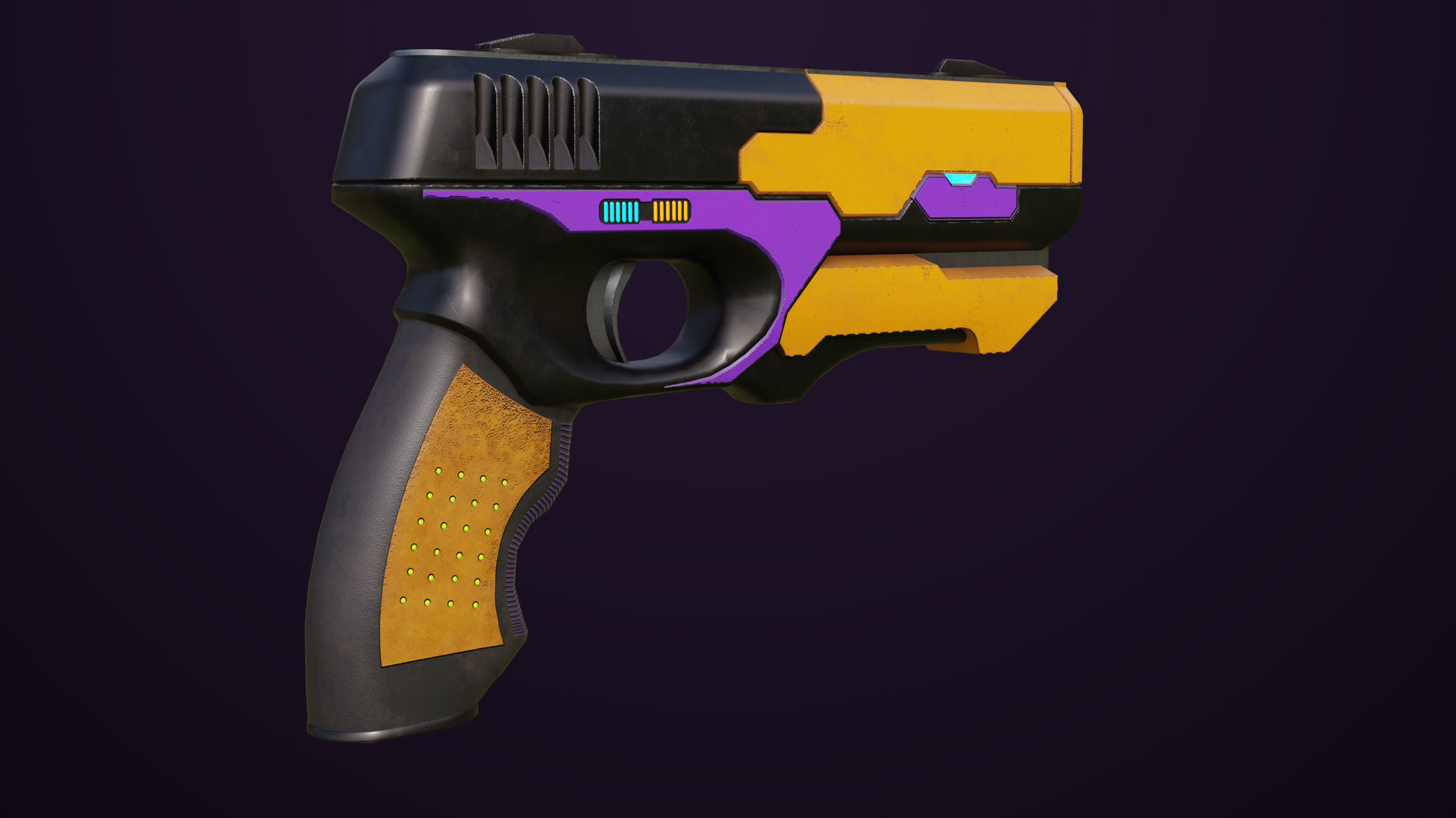 Sci-Fi Pistol 01 All PBR Unity UE Textures Included Low-poly 3D model_5