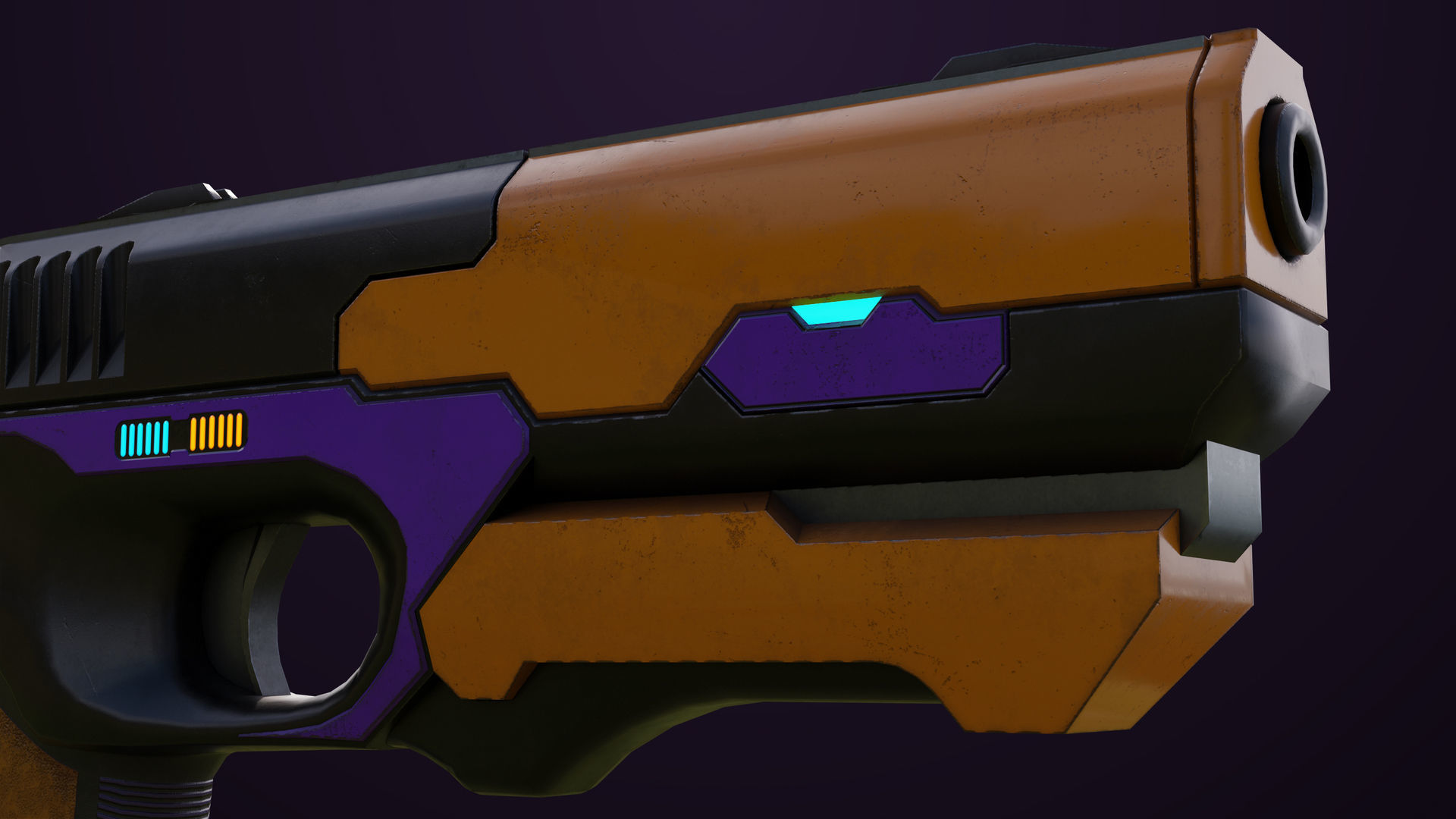 Sci-Fi Pistol 01 All PBR Unity UE Textures Included Low-poly 3D model_16