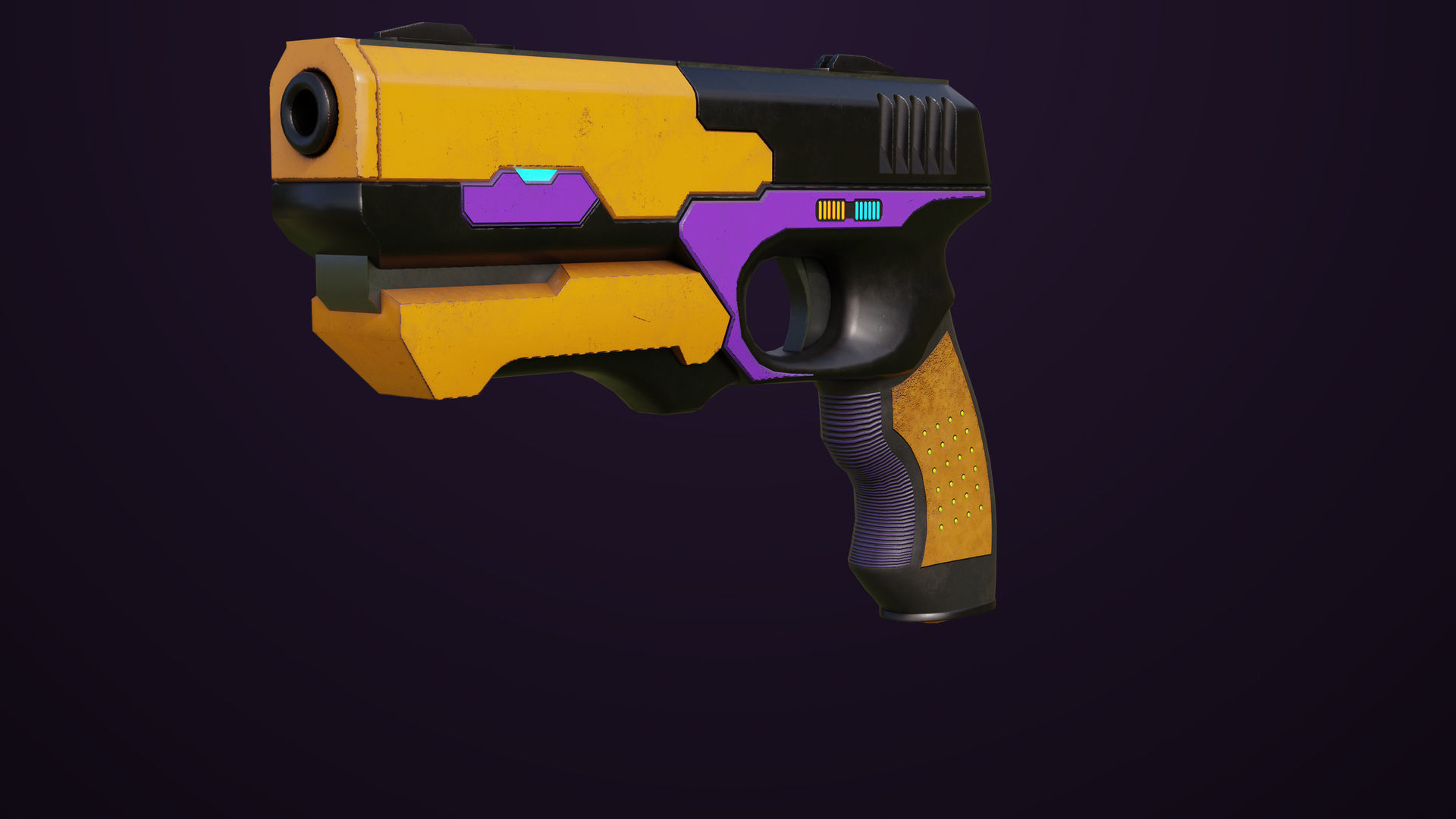 Sci-Fi Pistol 01 All PBR Unity UE Textures Included Low-poly 3D model_3