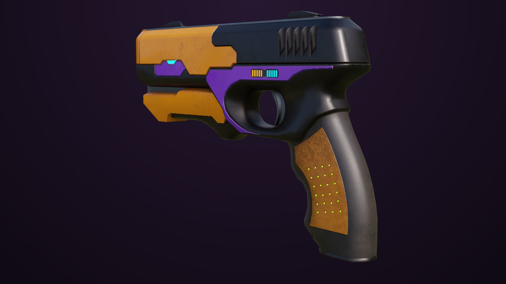 Sci-Fi Pistol 01 All PBR Unity UE Textures Included Low-poly 3D model_7