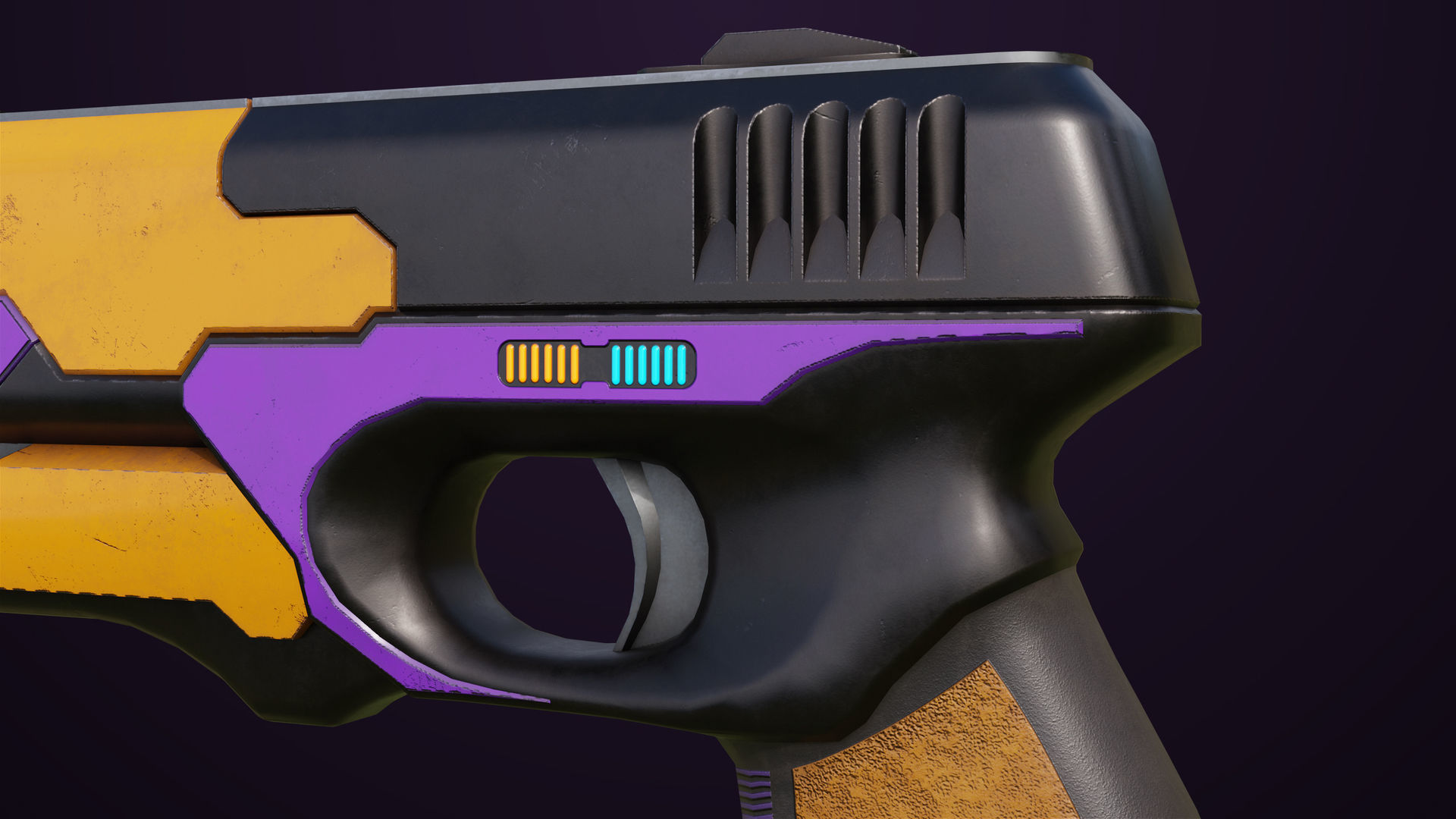 Sci-Fi Pistol 01 All PBR Unity UE Textures Included Low-poly 3D model_12