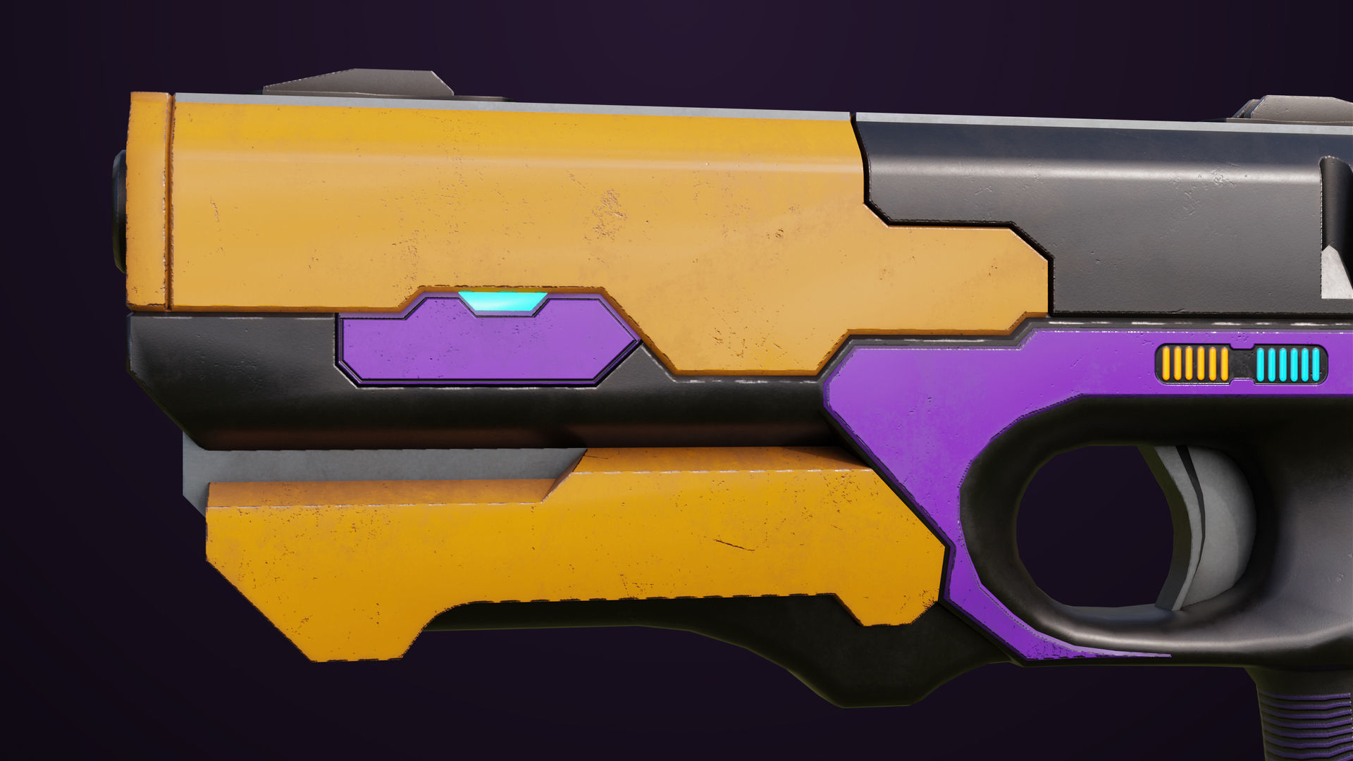 Sci-Fi Pistol 01 All PBR Unity UE Textures Included Low-poly 3D model_10