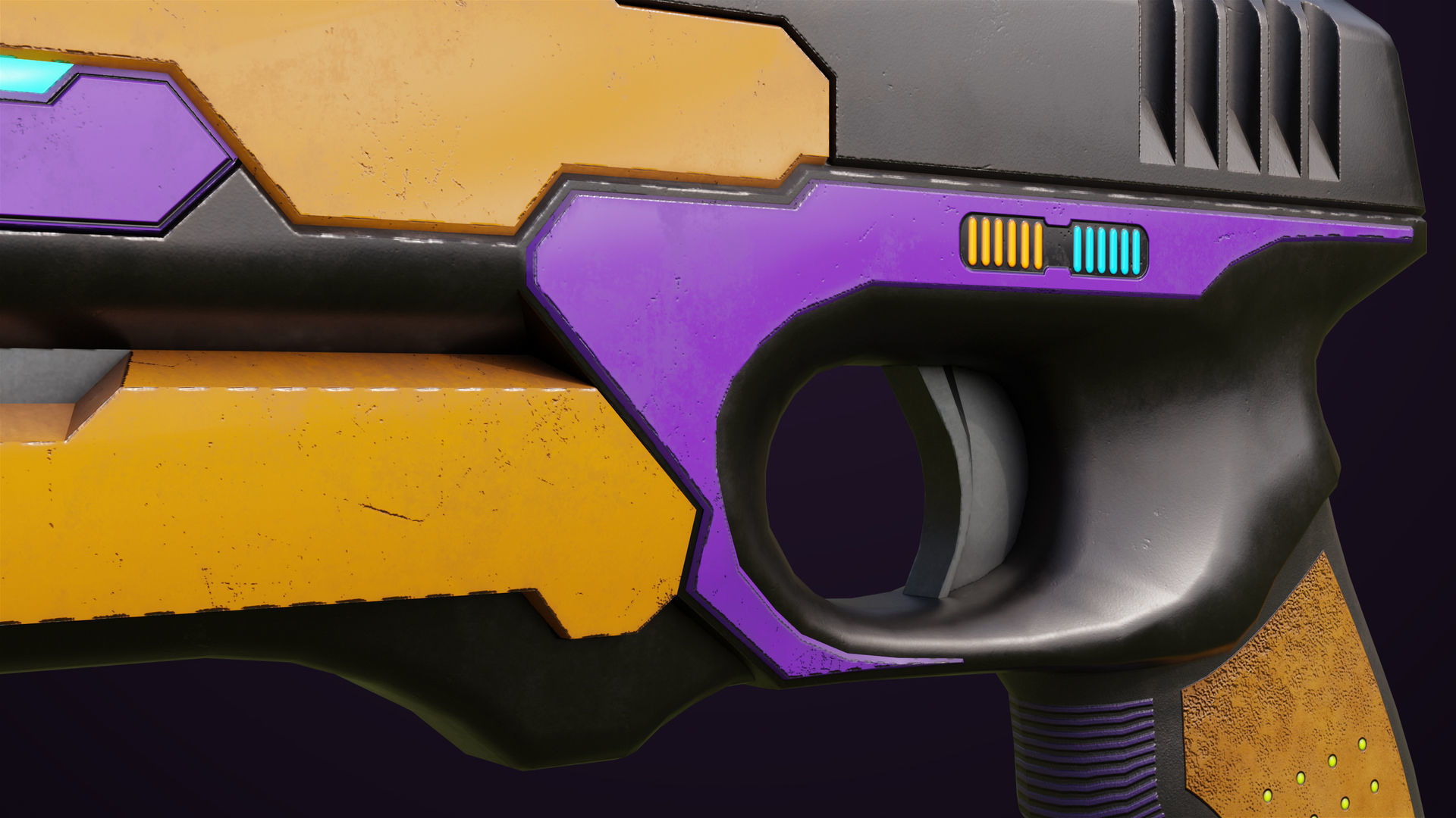 Sci-Fi Pistol 01 All PBR Unity UE Textures Included Low-poly 3D model_11