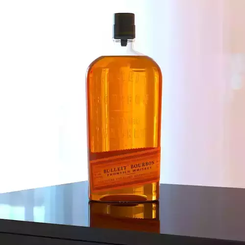 Bulleit Bourbon Whiskey Low-poly 3D model