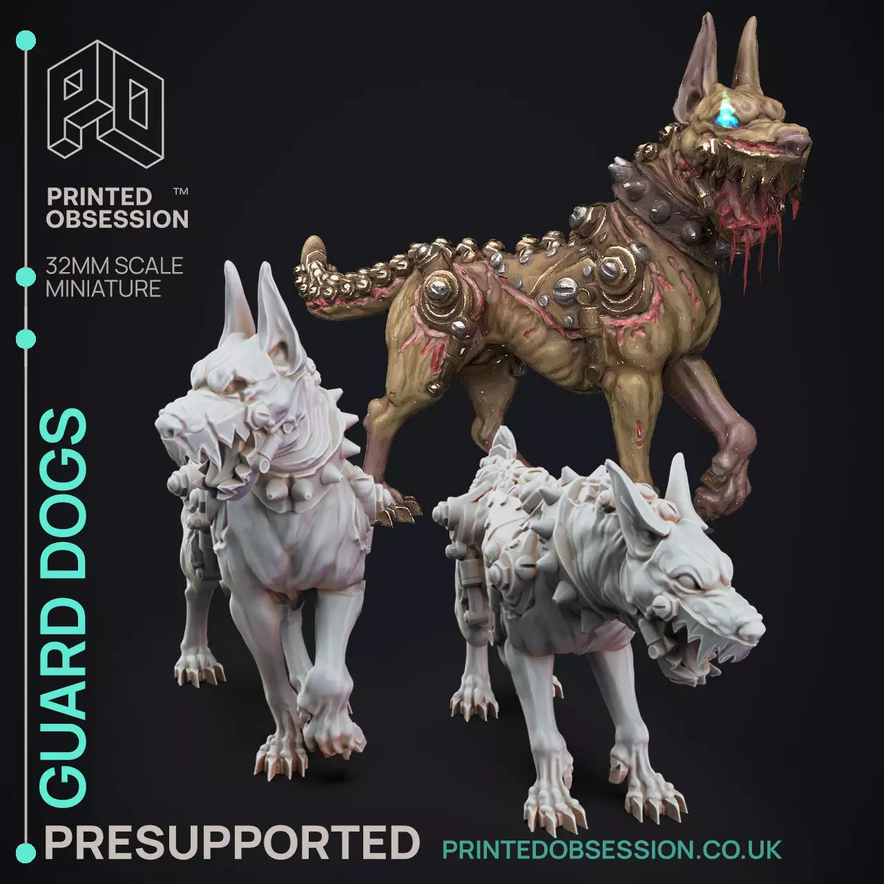 Guard Dogs - 3D Printable TTRPG - PRESUPPORTED - 32mm Scale 3D print model_0