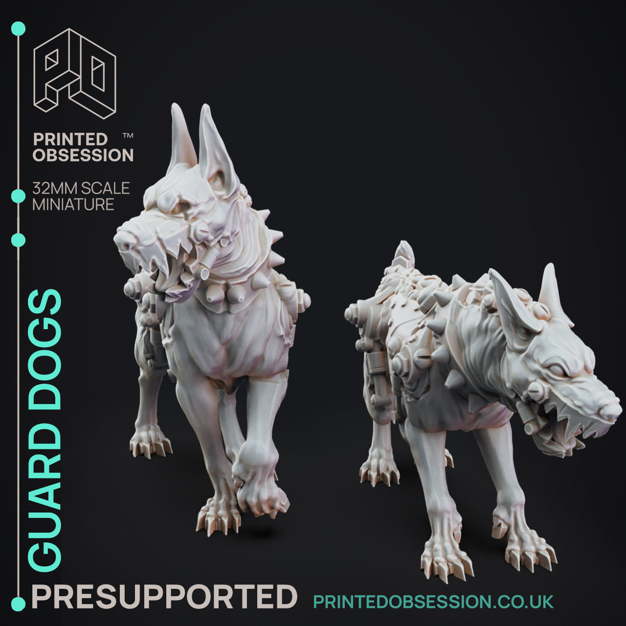 Guard Dogs - 3D Printable TTRPG - PRESUPPORTED - 32mm Scale 3D print model_4