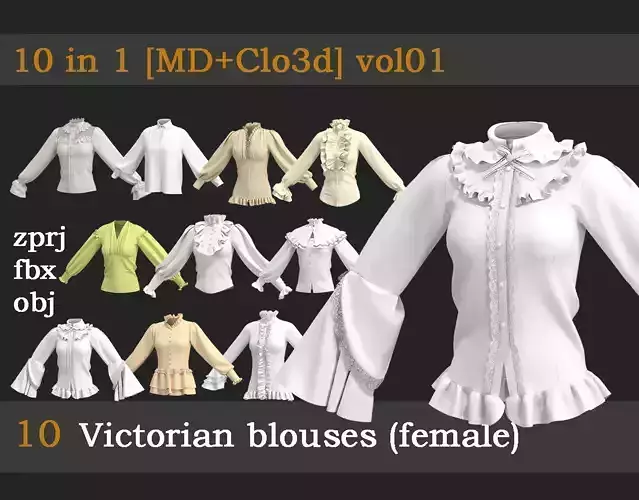 10 Victorian blouses vol01