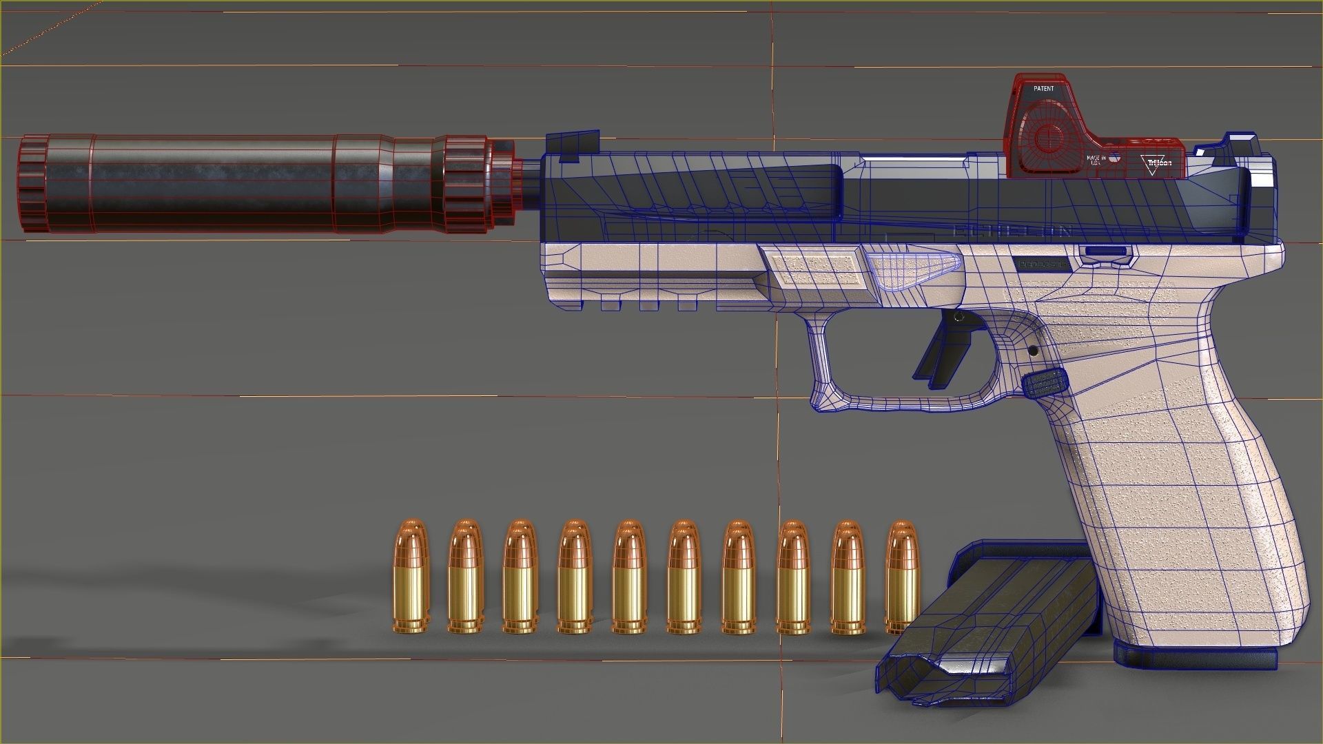 Springfield Armory - Echelon threaded Low-poly 3D model_46