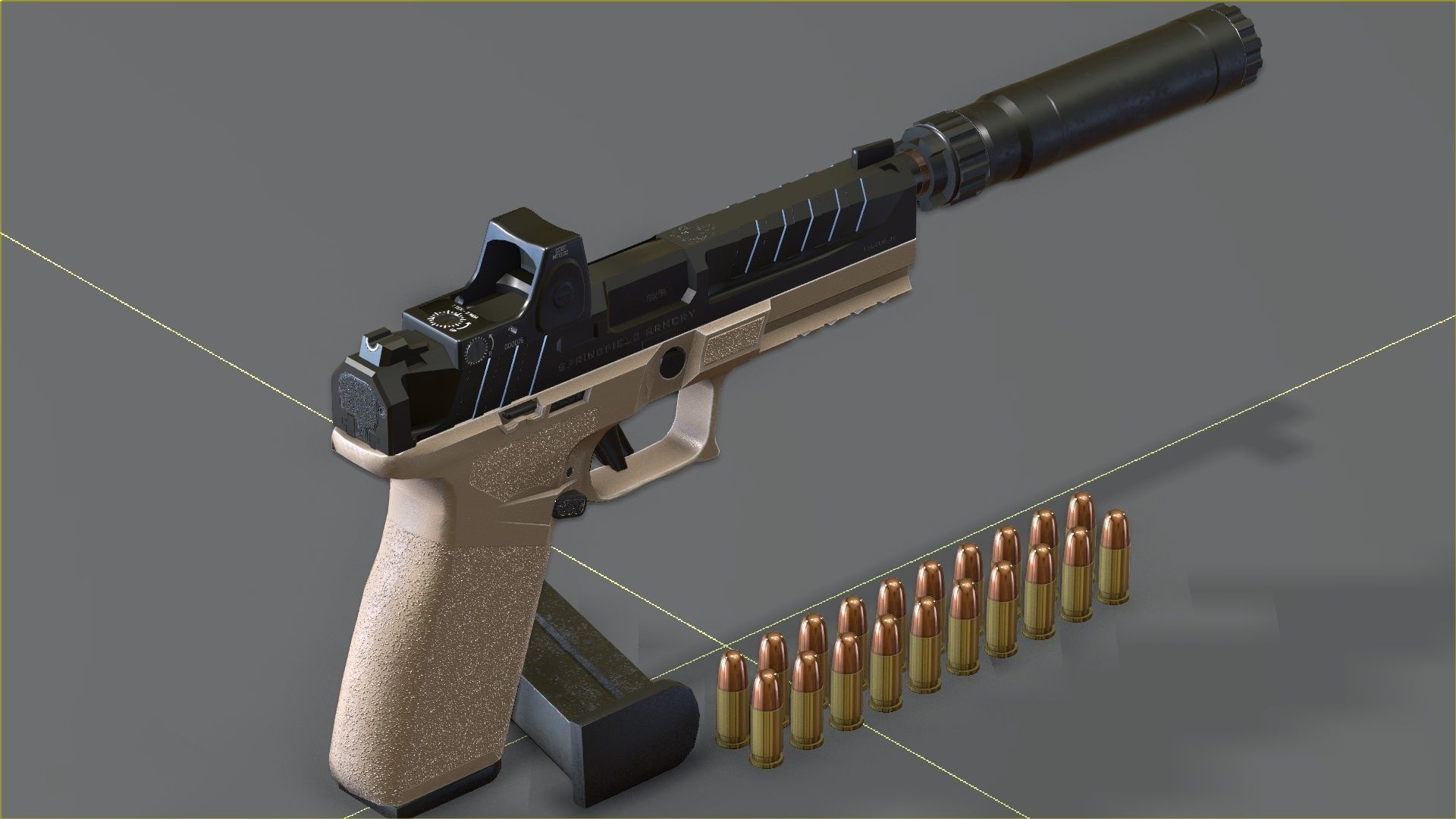 Springfield Armory - Echelon threaded Low-poly 3D model_21