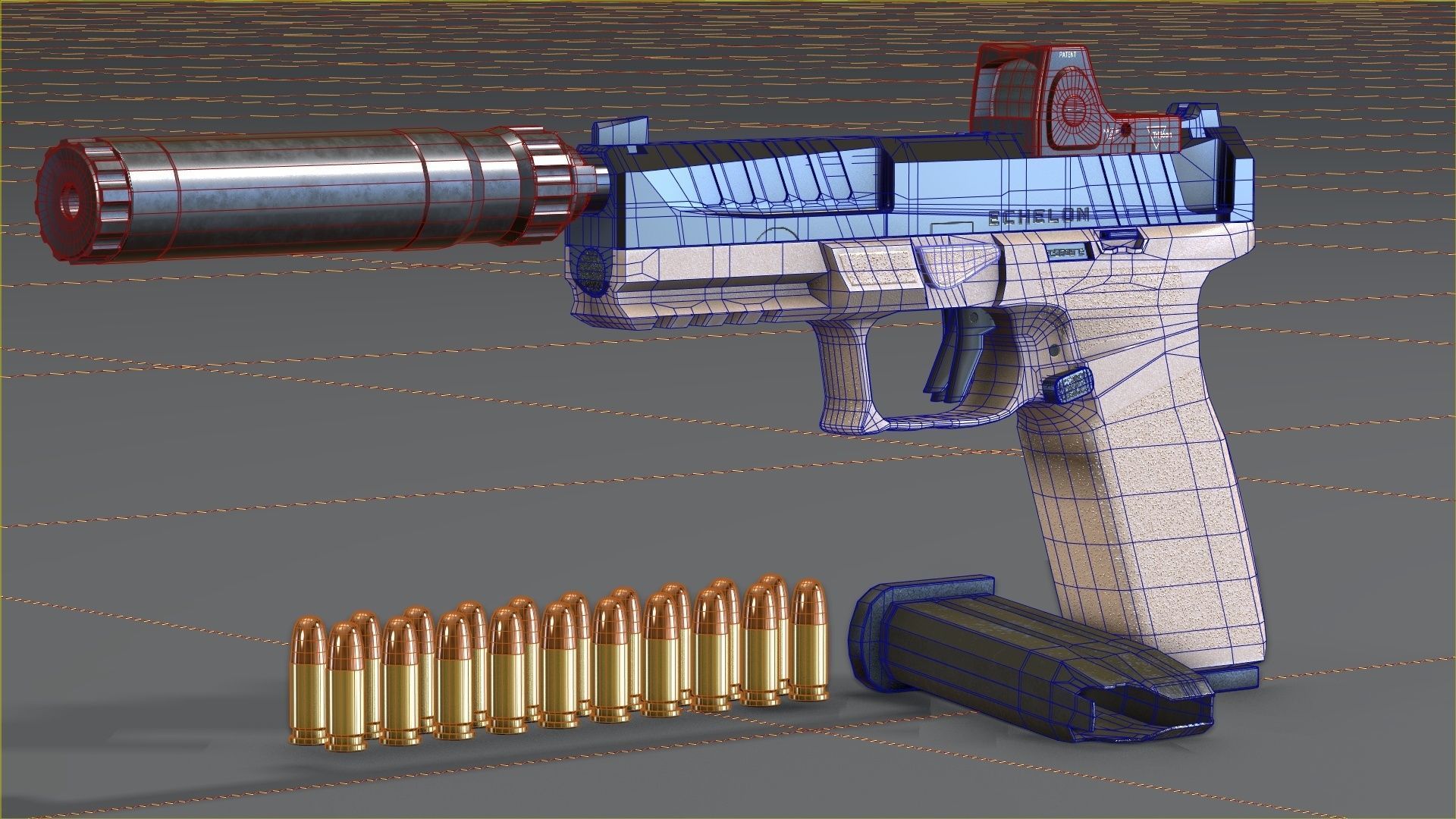 Springfield Armory - Echelon threaded Low-poly 3D model_34