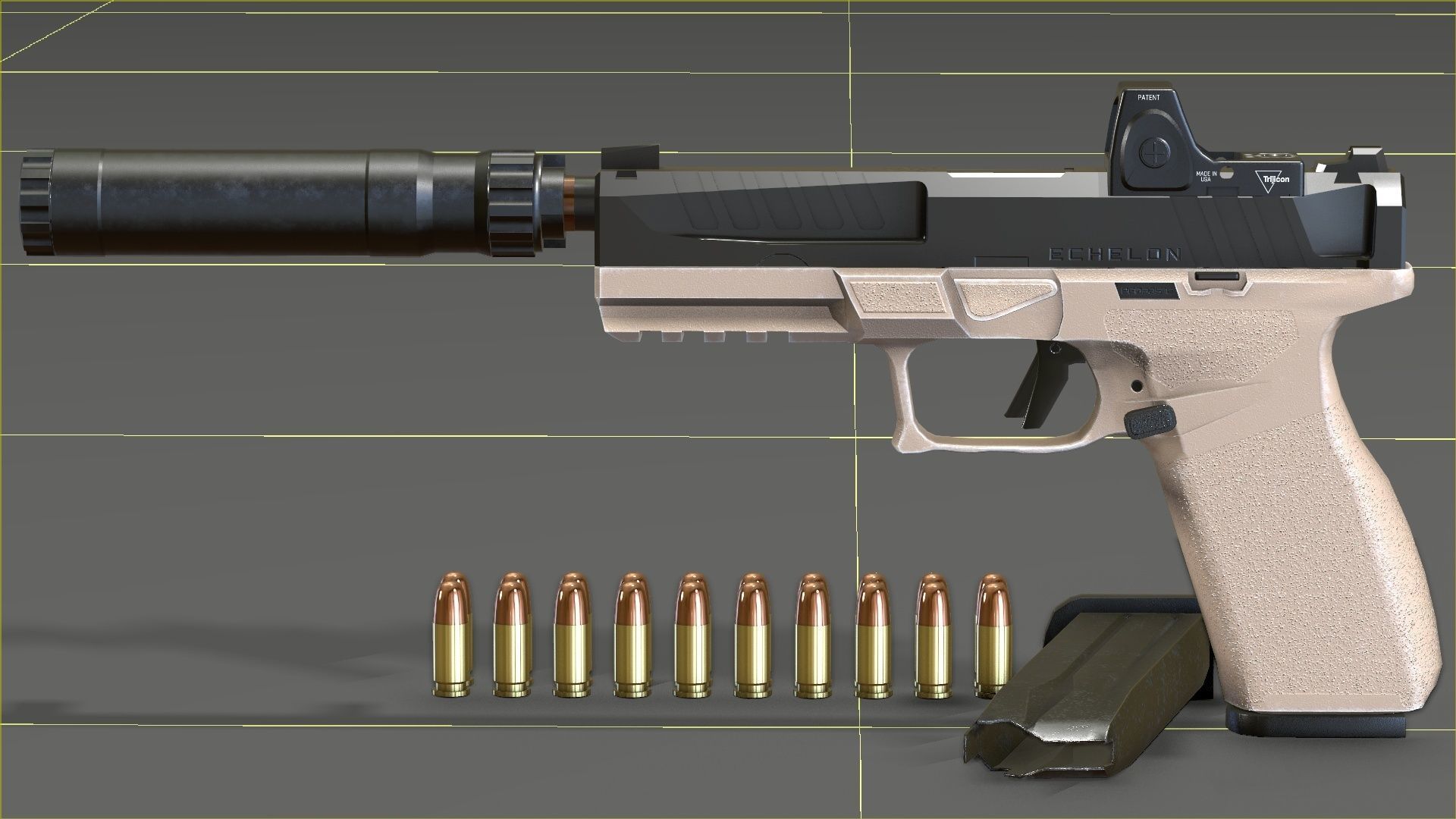 Springfield Armory - Echelon threaded Low-poly 3D model_45