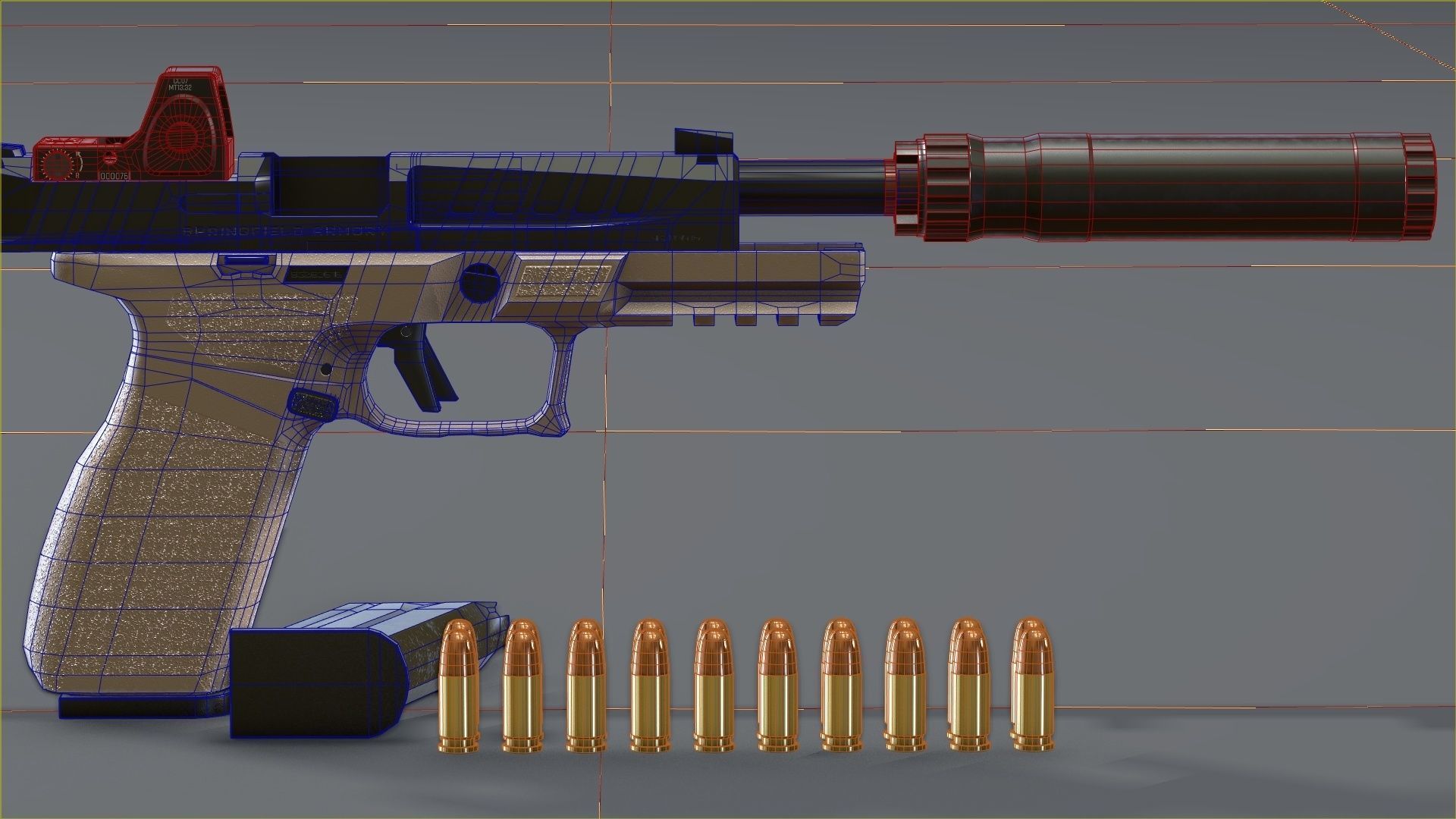 Springfield Armory - Echelon threaded Low-poly 3D model_43