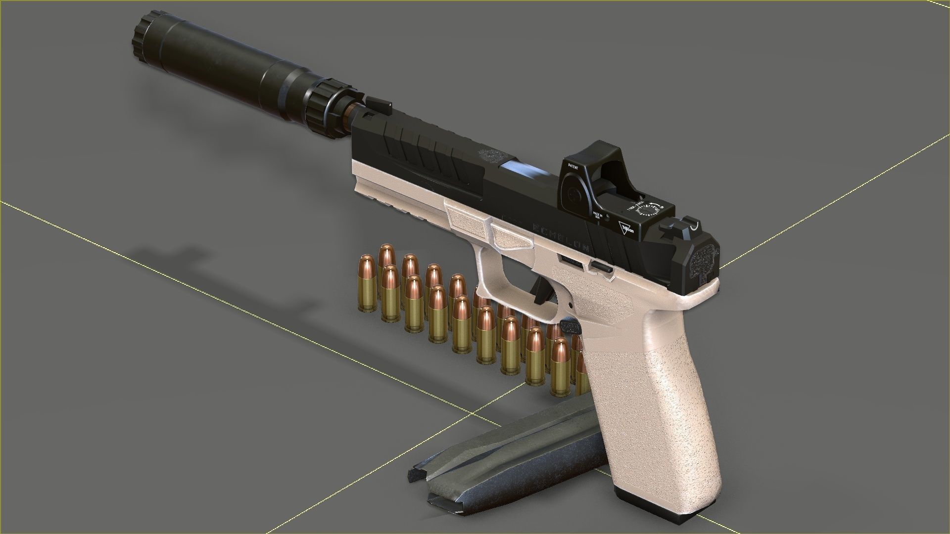 Springfield Armory - Echelon threaded Low-poly 3D model_17