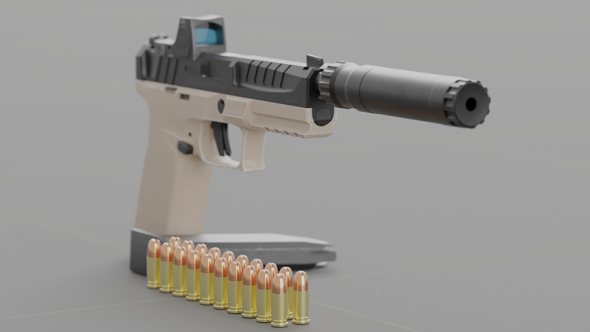 Springfield Armory - Echelon threaded Low-poly 3D model_6