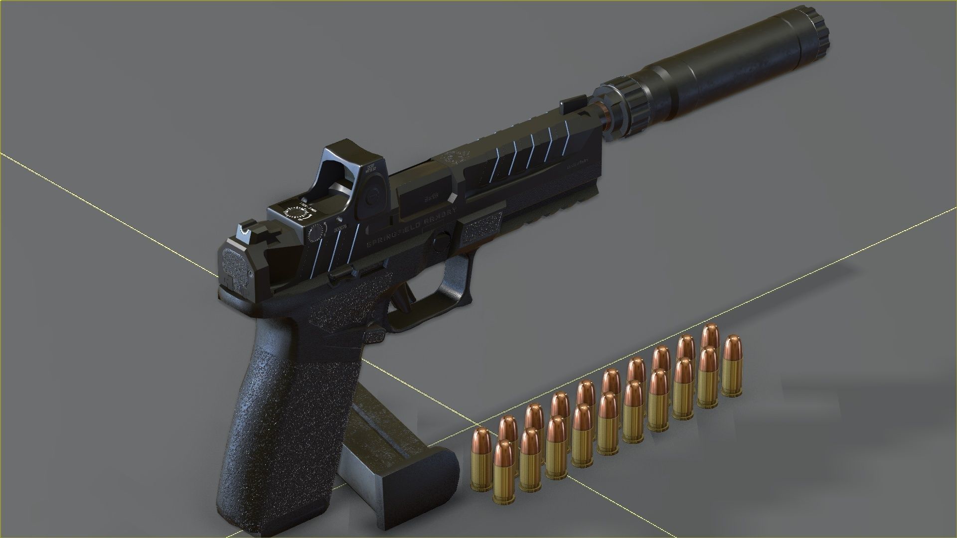 Springfield Armory - Echelon threaded Low-poly 3D model_24