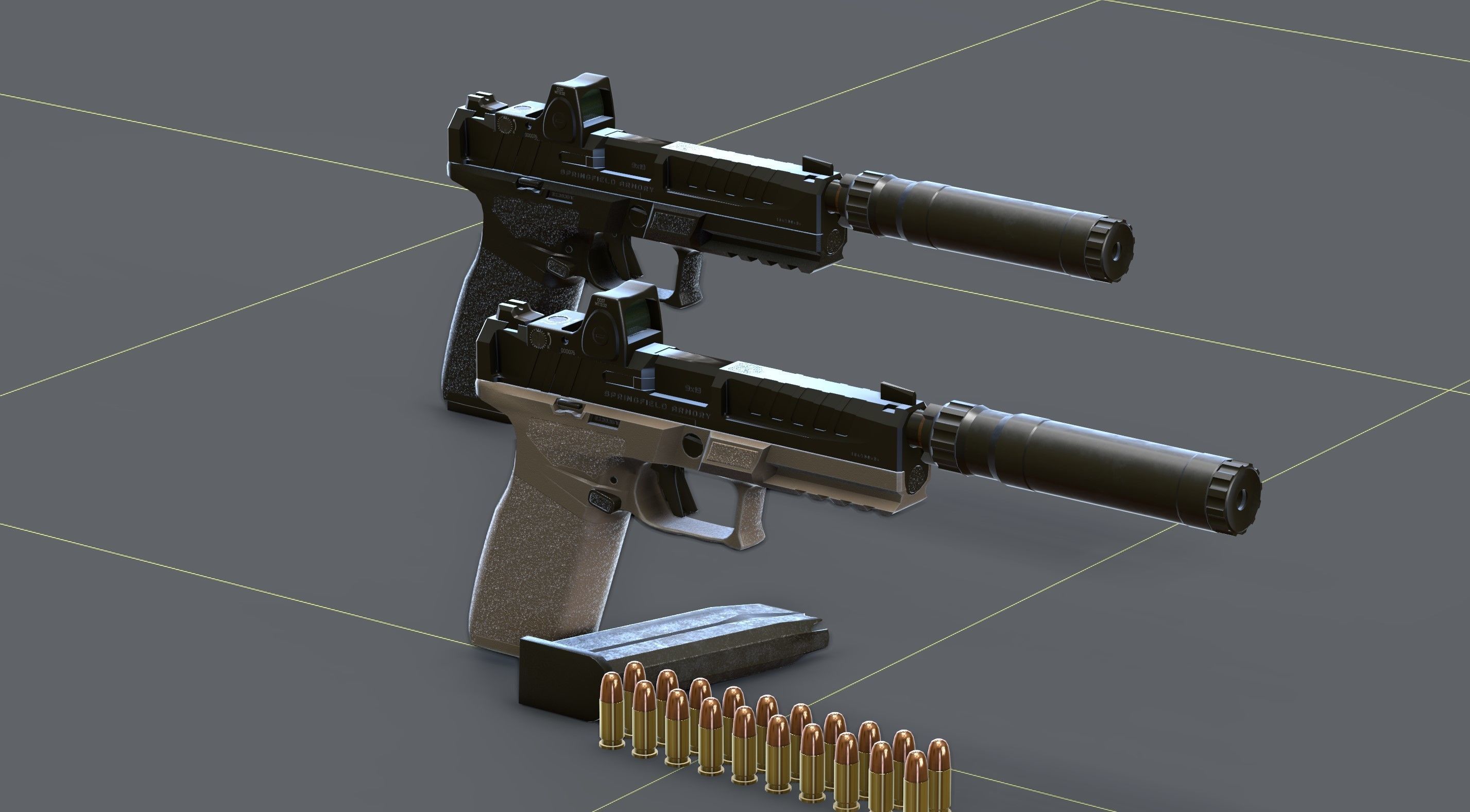 Springfield Armory - Echelon threaded Low-poly 3D model_9