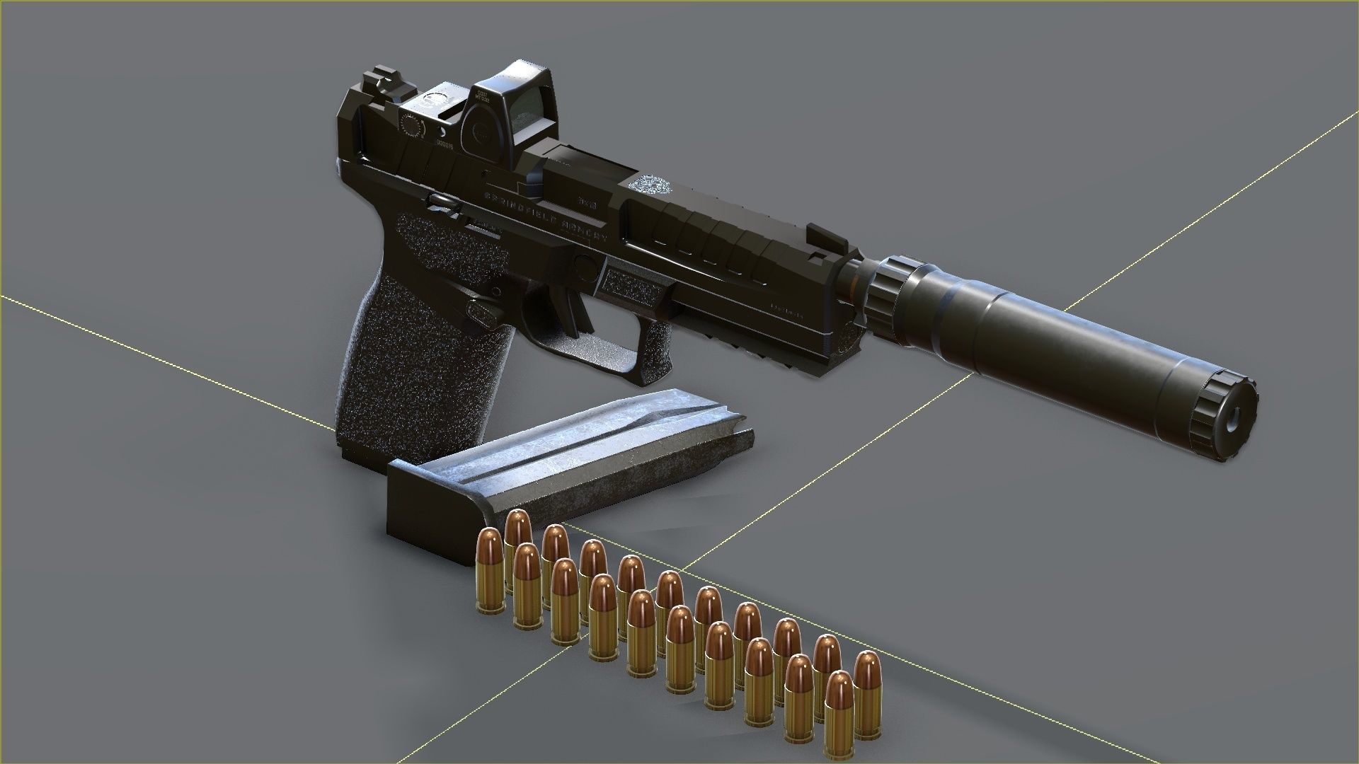 Springfield Armory - Echelon threaded Low-poly 3D model_28