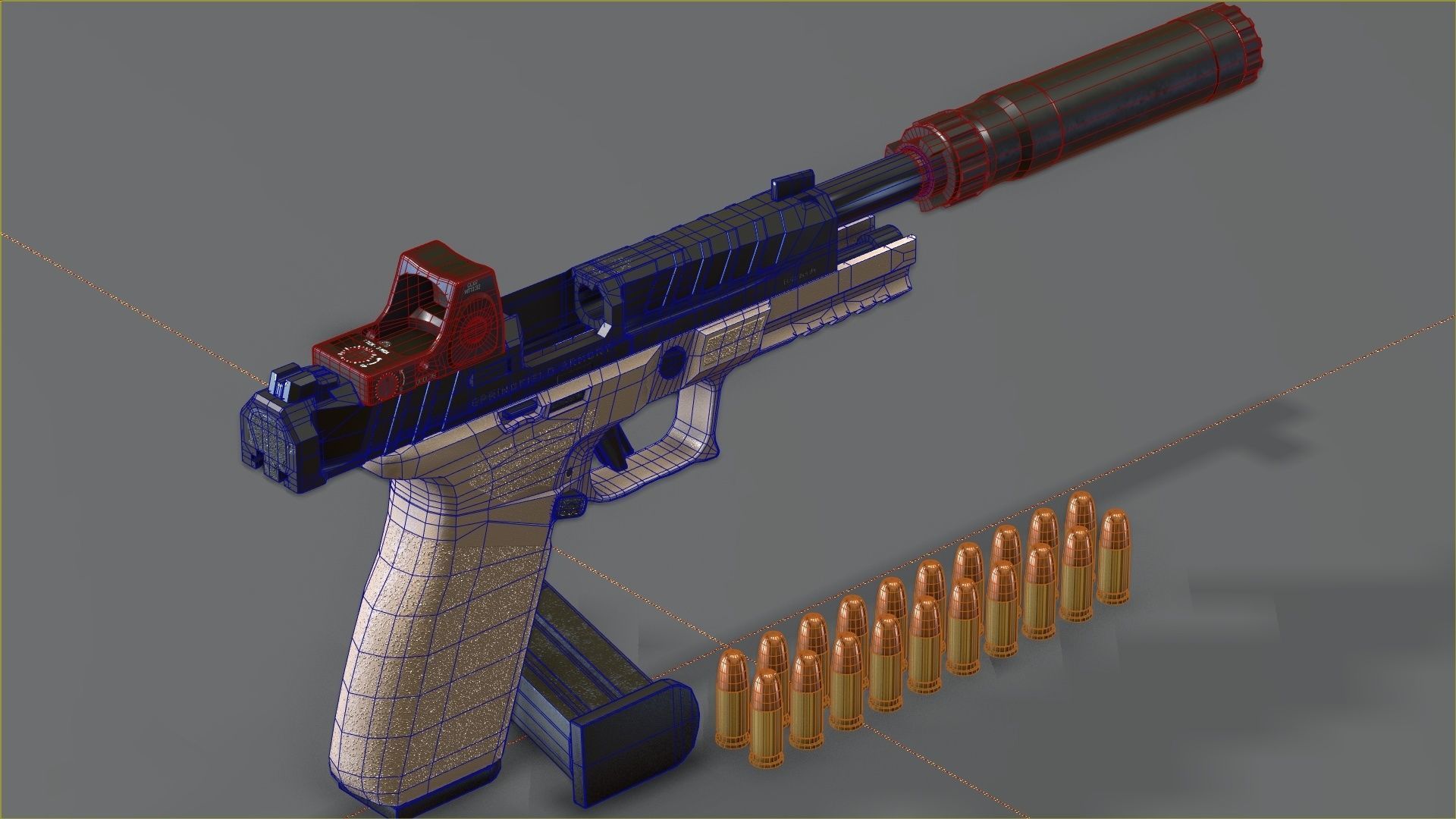 Springfield Armory - Echelon threaded Low-poly 3D model_23
