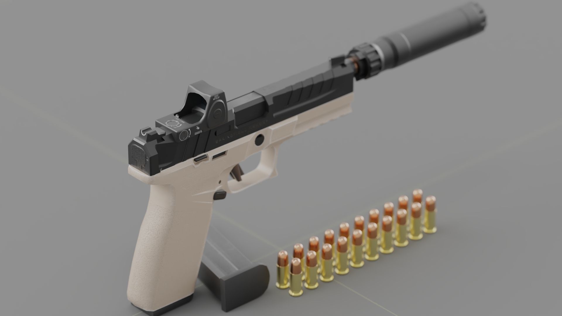 Springfield Armory - Echelon threaded Low-poly 3D model_2