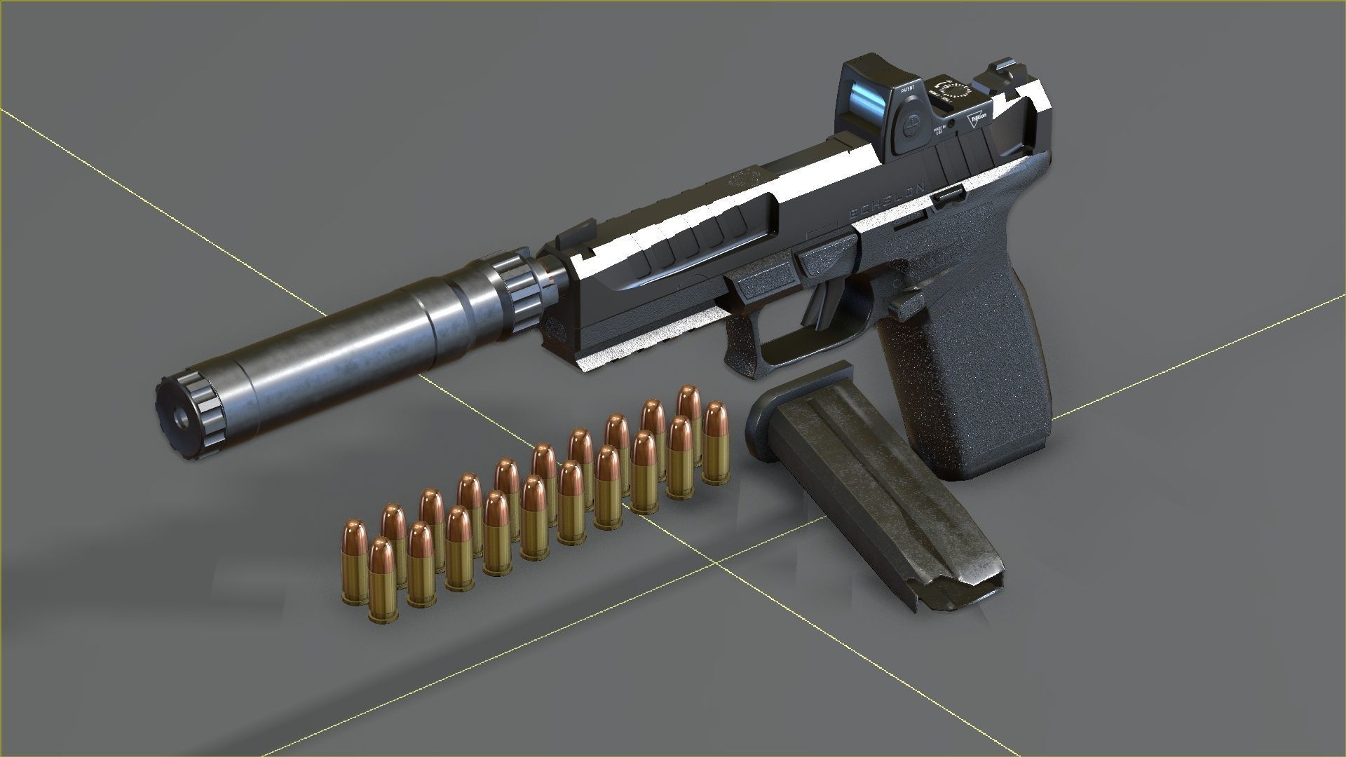 Springfield Armory - Echelon threaded Low-poly 3D model_16