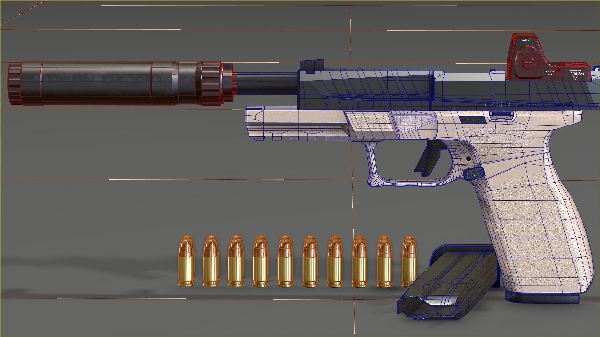 Springfield Armory - Echelon threaded Low-poly 3D model_47