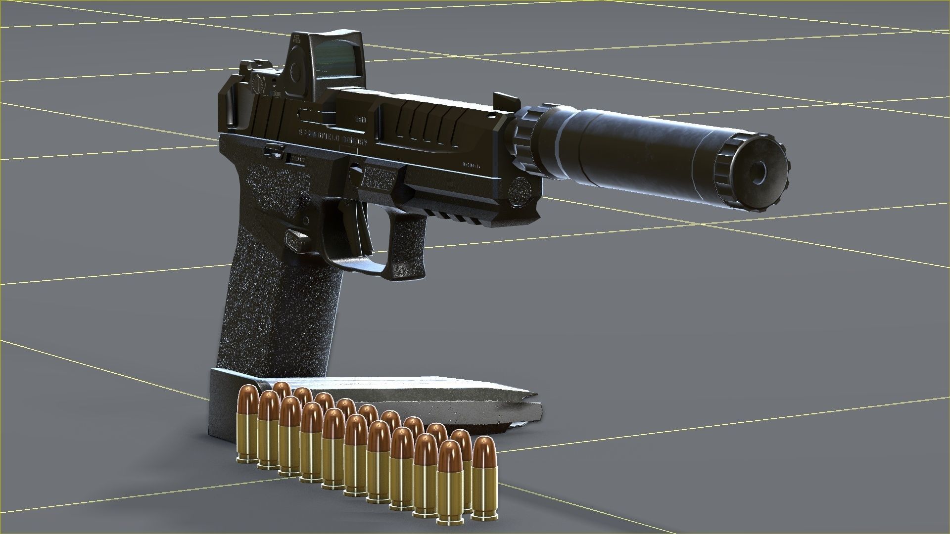 Springfield Armory - Echelon threaded Low-poly 3D model_40