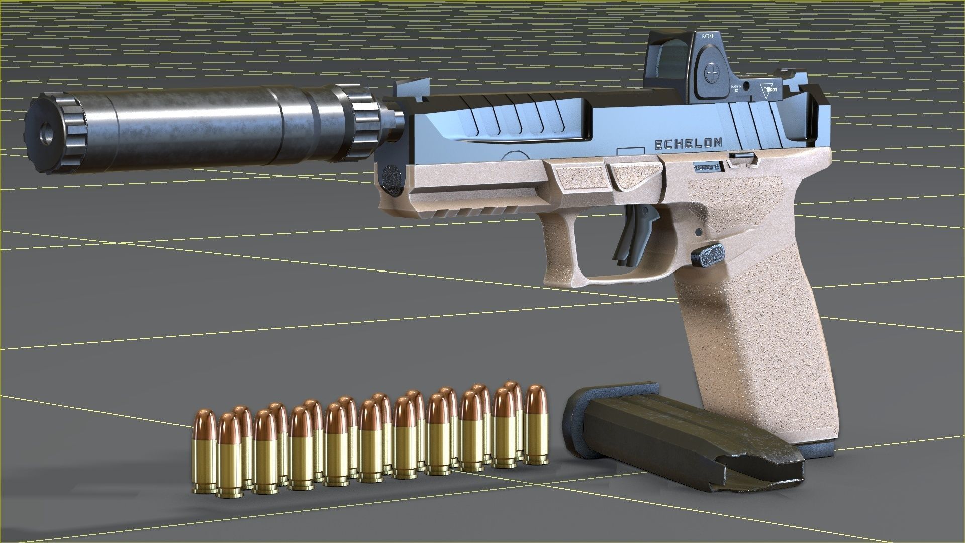 Springfield Armory - Echelon threaded Low-poly 3D model_33