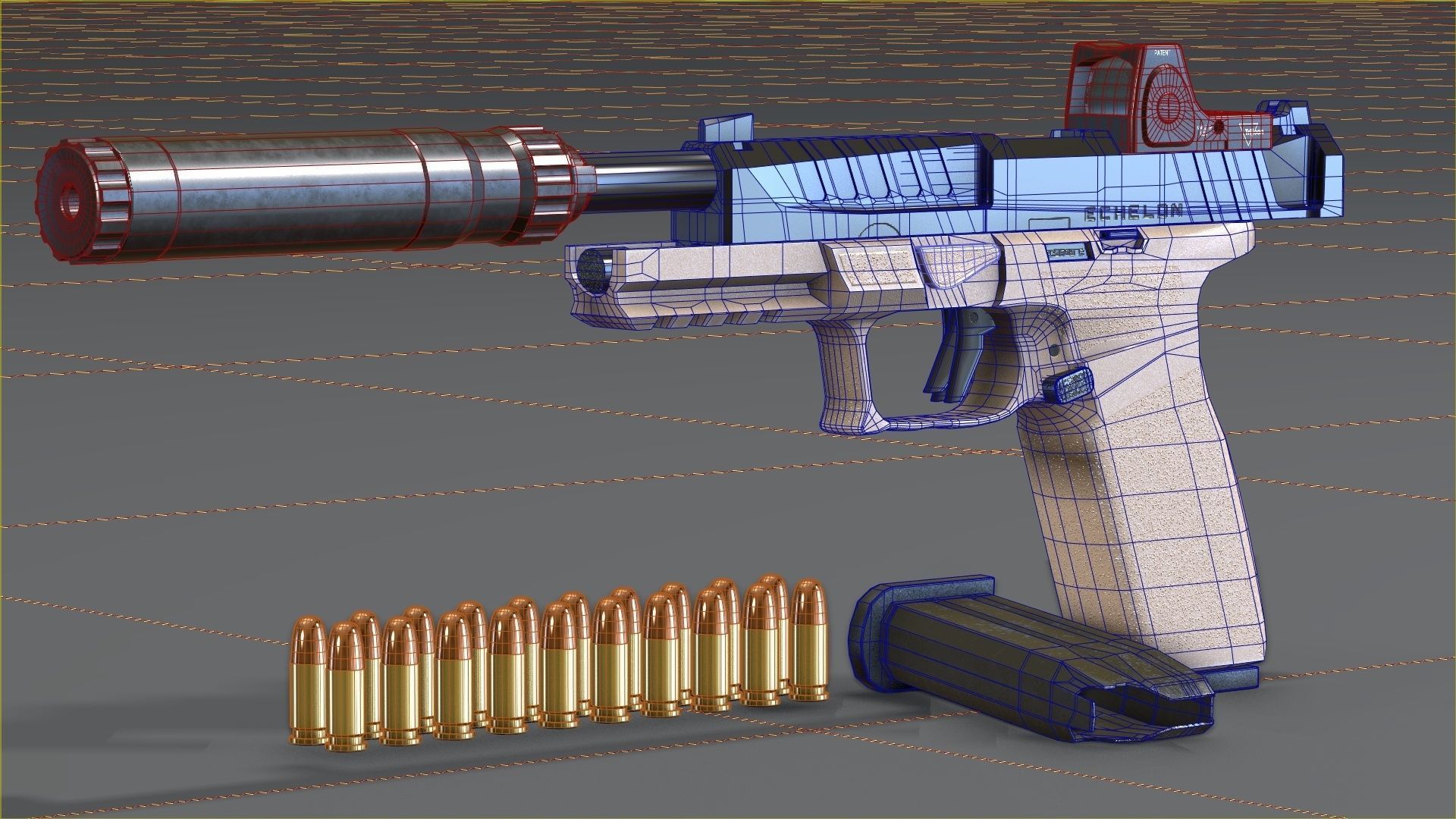 Springfield Armory - Echelon threaded Low-poly 3D model_35