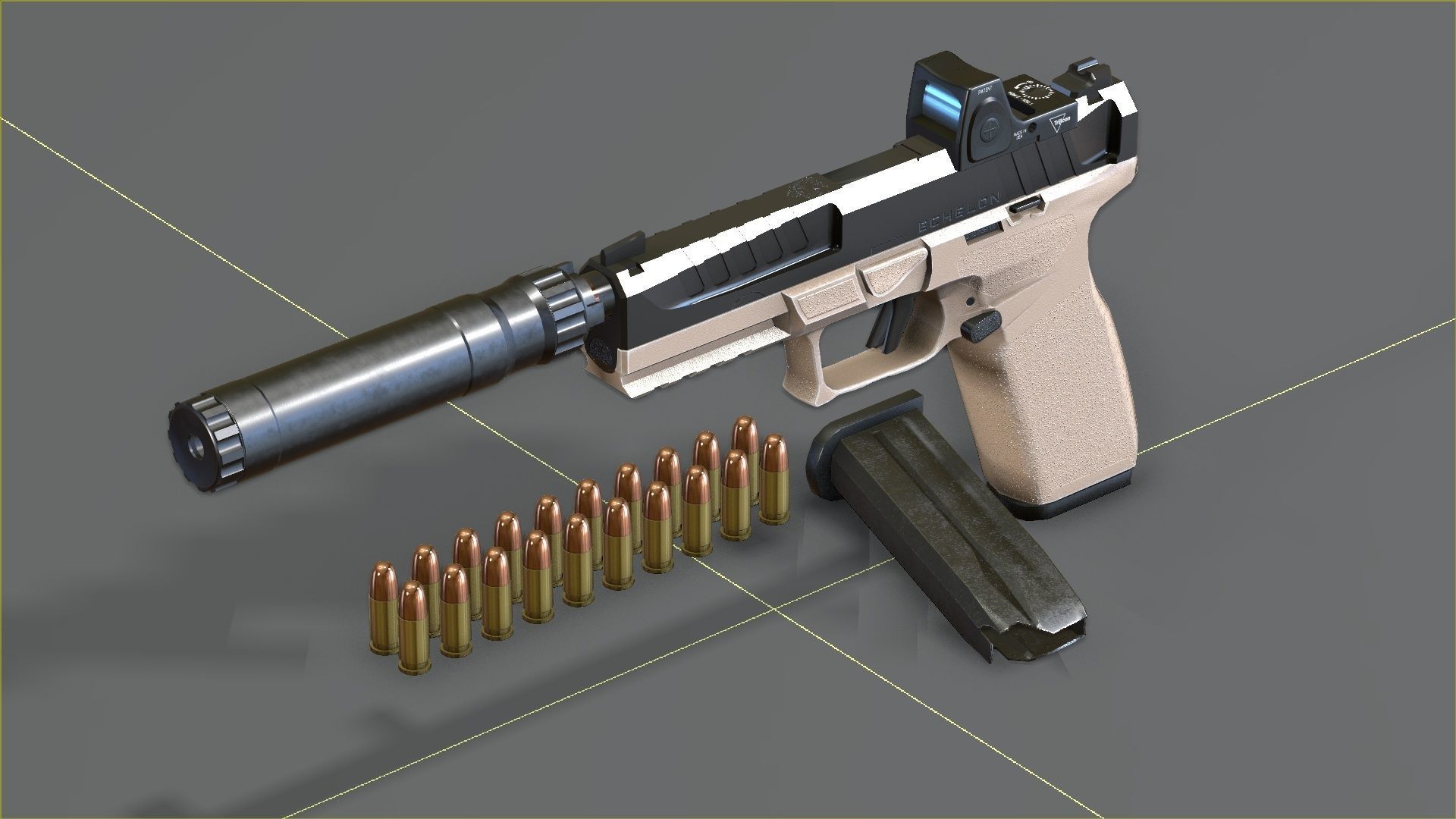 Springfield Armory - Echelon threaded Low-poly 3D model_14