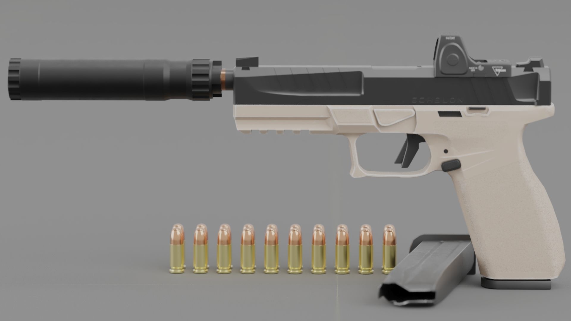 Springfield Armory - Echelon threaded Low-poly 3D model_8