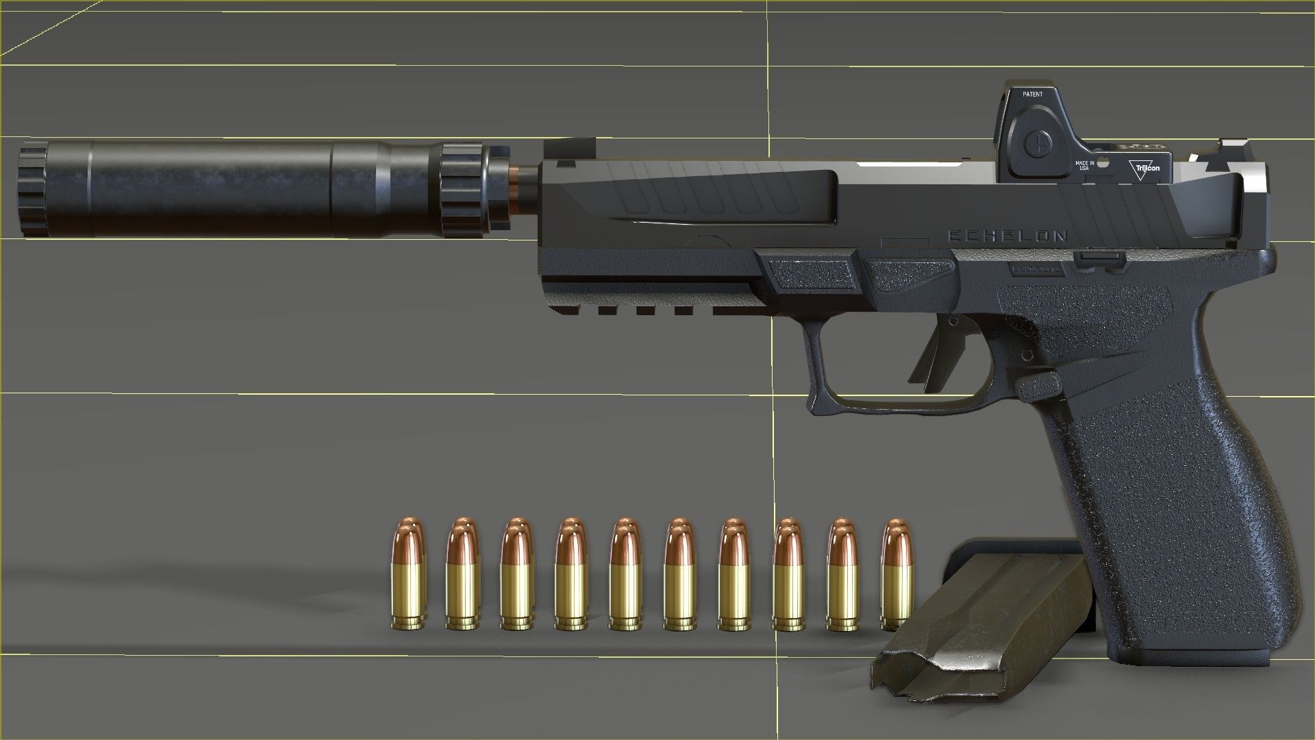 Springfield Armory - Echelon threaded Low-poly 3D model_48