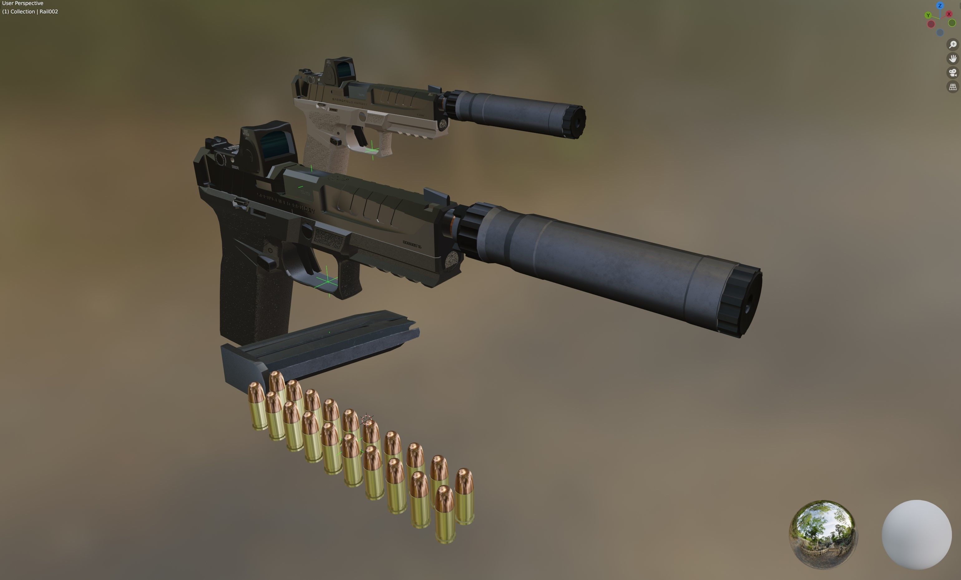 Springfield Armory - Echelon threaded Low-poly 3D model_13