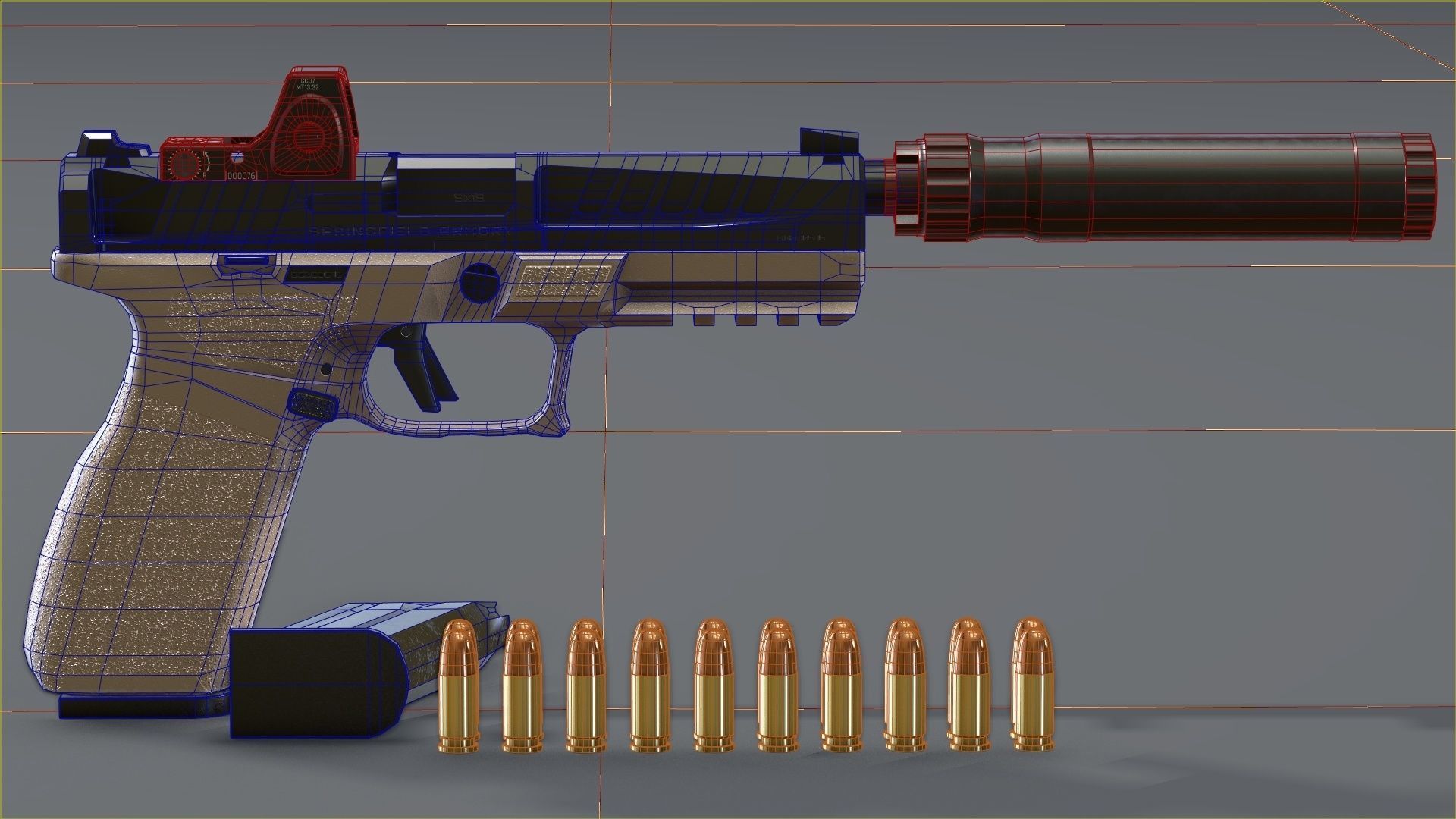Springfield Armory - Echelon threaded Low-poly 3D model_42