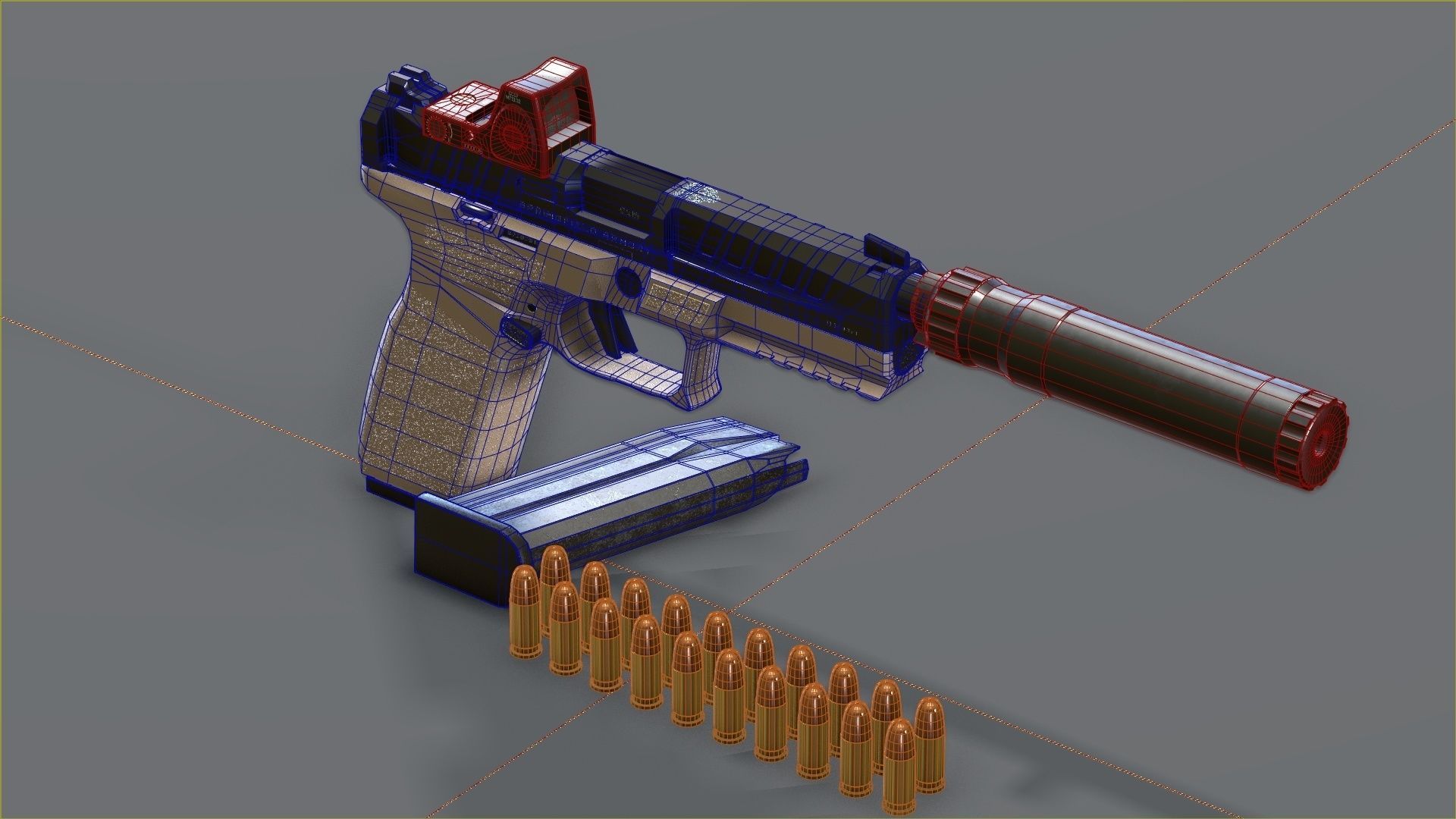 Springfield Armory - Echelon threaded Low-poly 3D model_26