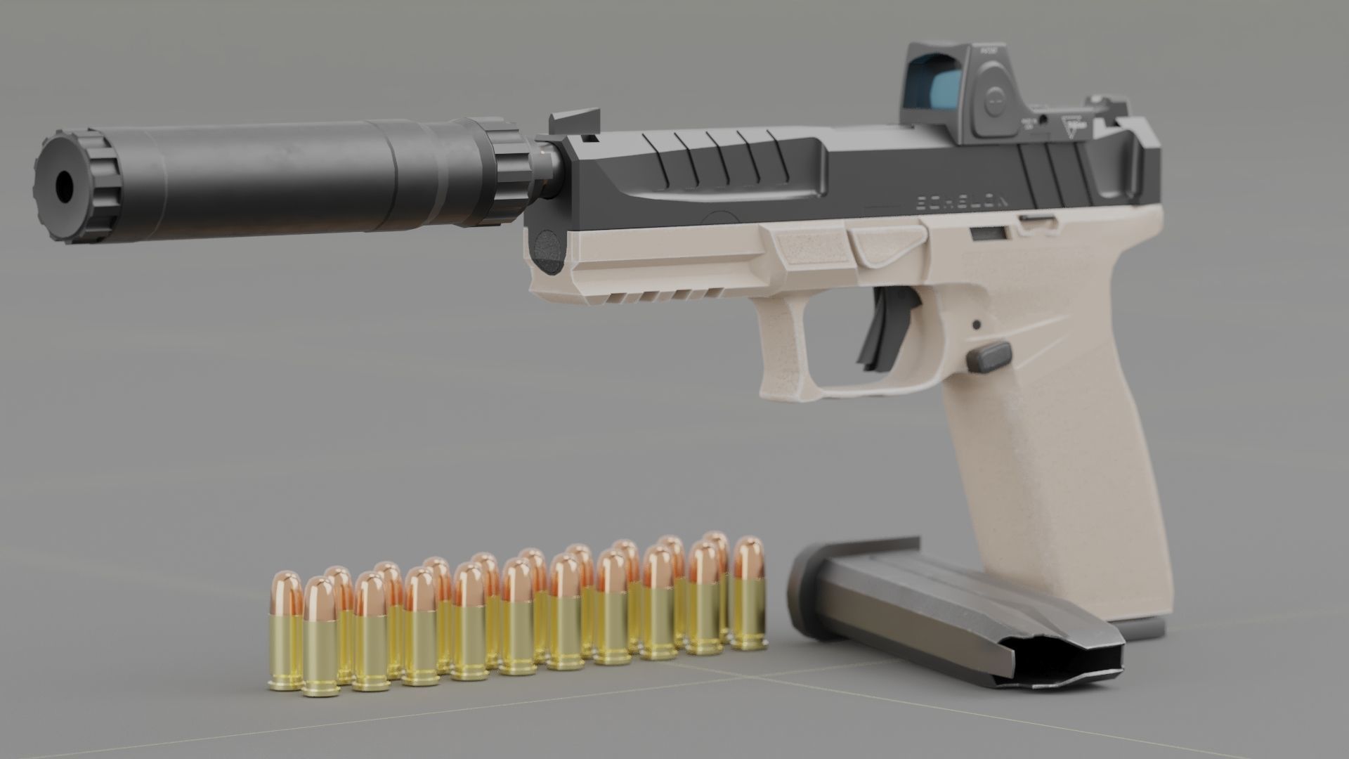 Springfield Armory - Echelon threaded Low-poly 3D model_5