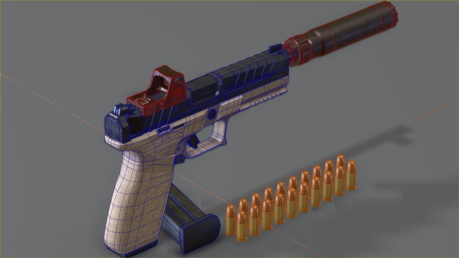 Springfield Armory - Echelon threaded Low-poly 3D model_22