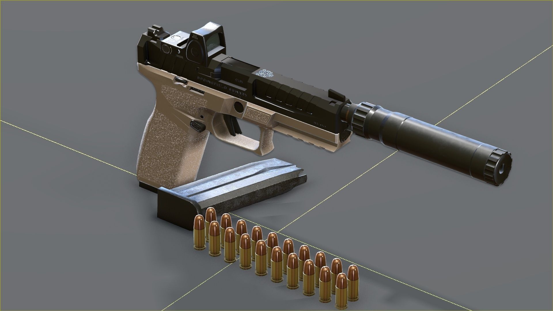 Springfield Armory - Echelon threaded Low-poly 3D model_25
