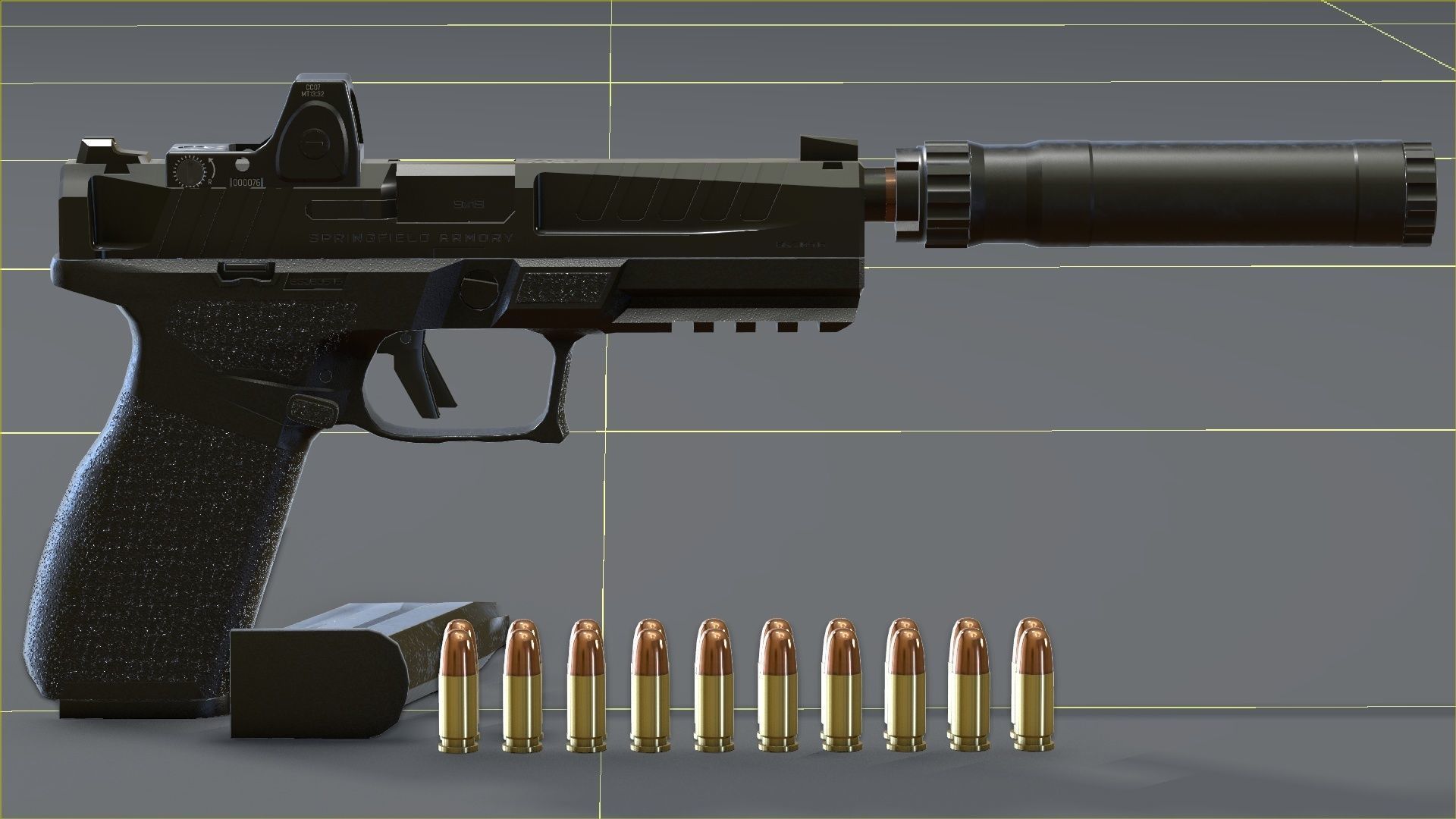 Springfield Armory - Echelon threaded Low-poly 3D model_44
