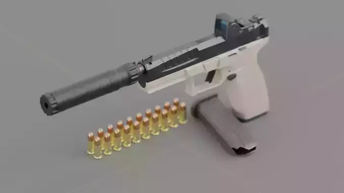 Springfield Armory - Echelon threaded Low-poly 3D model