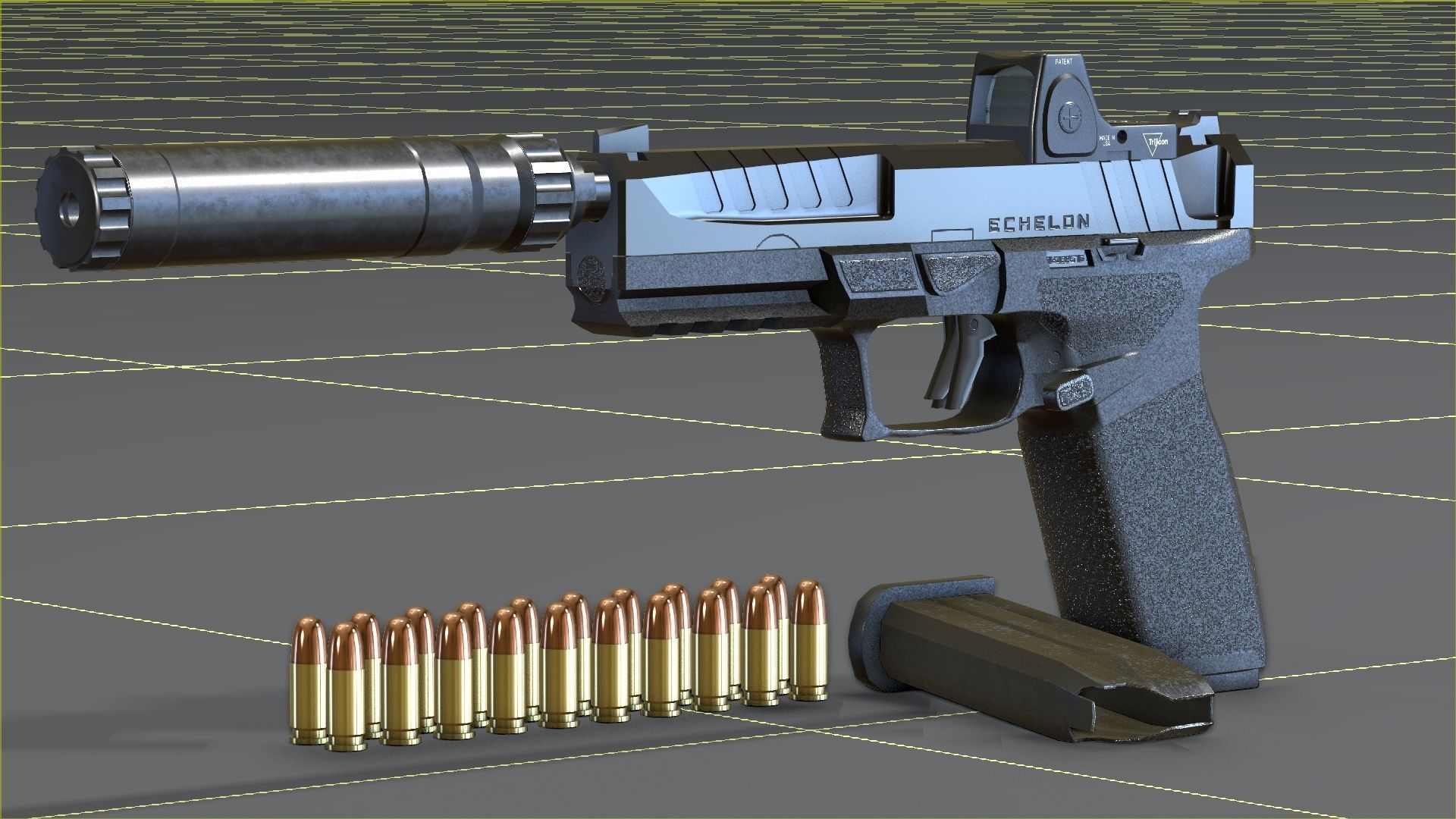 Springfield Armory - Echelon threaded Low-poly 3D model_36