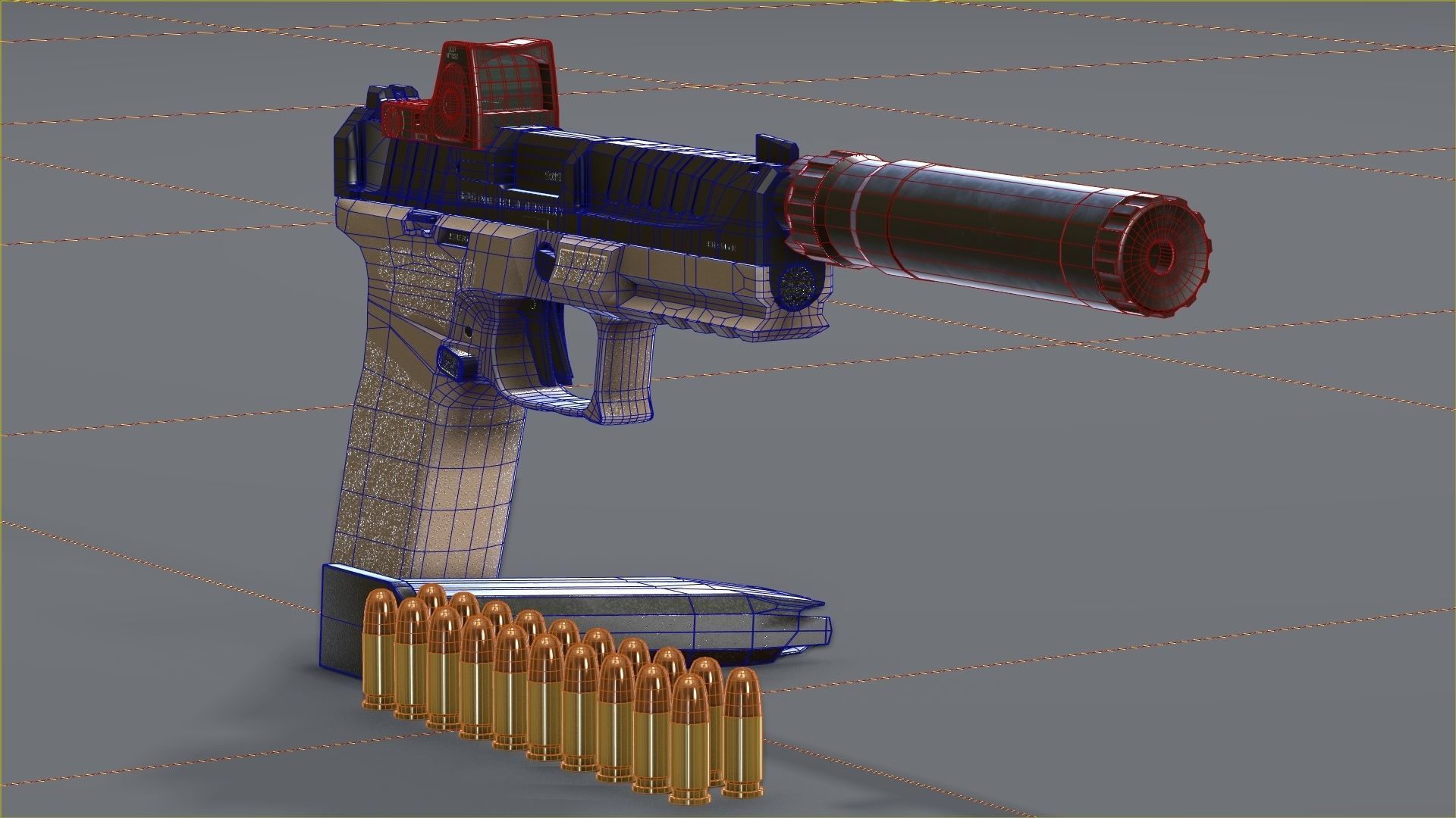 Springfield Armory - Echelon threaded Low-poly 3D model_38