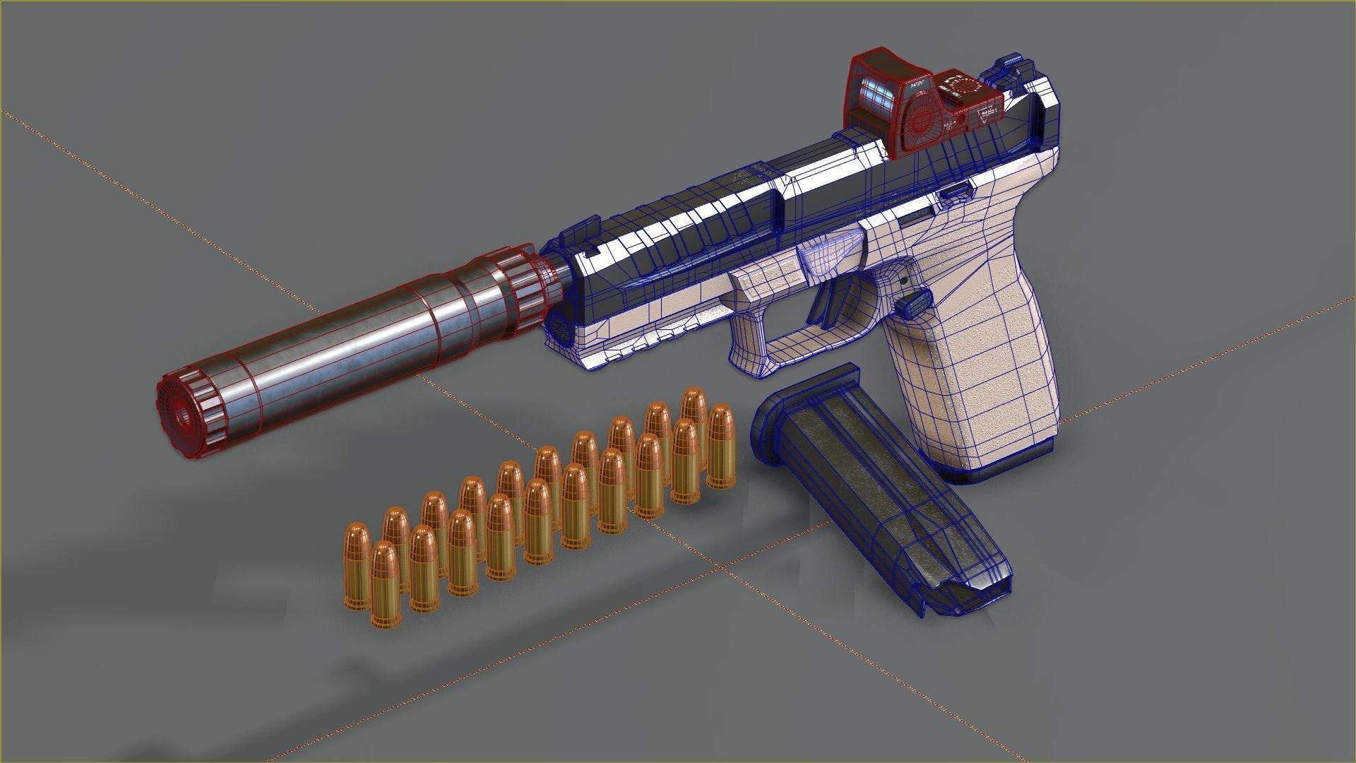Springfield Armory - Echelon threaded Low-poly 3D model_15