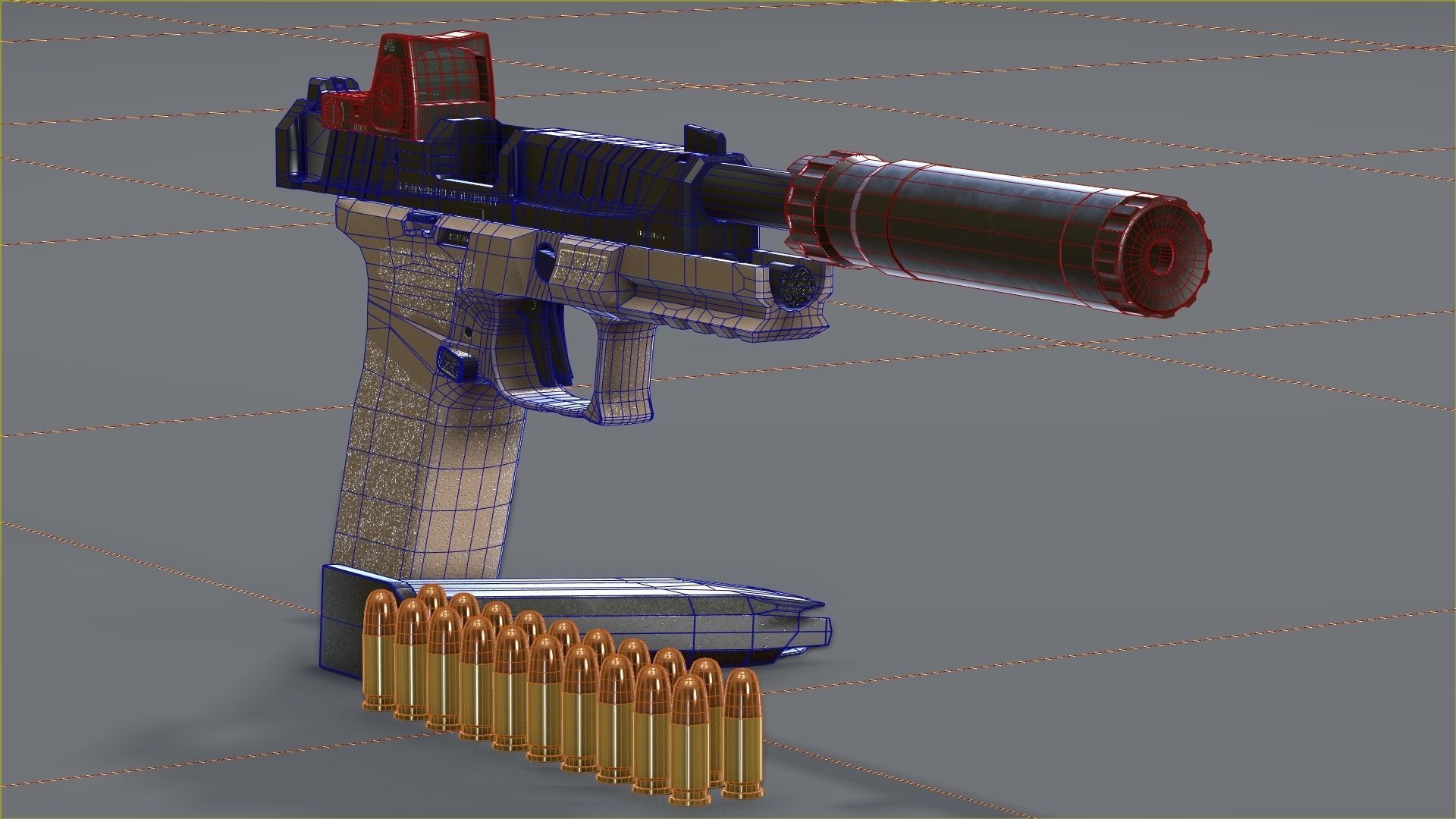 Springfield Armory - Echelon threaded Low-poly 3D model_39