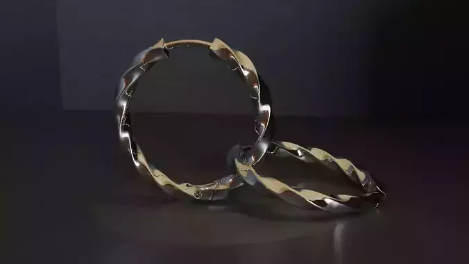 Twisted Congo Earring 3D print model