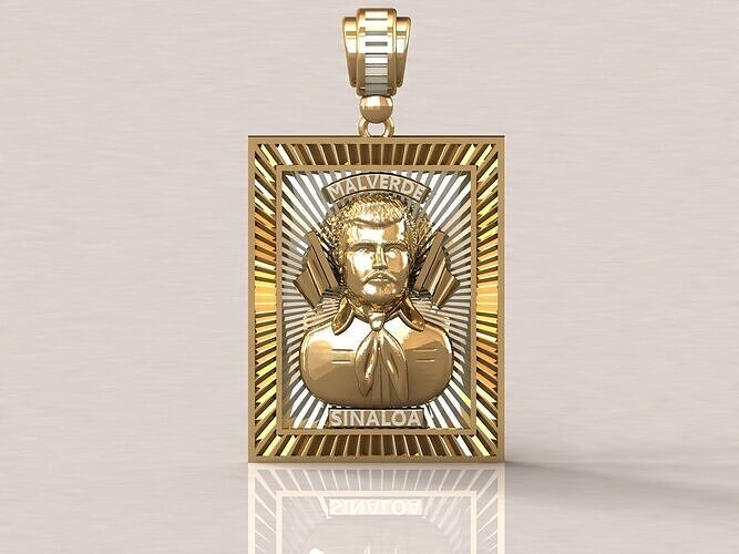 Jesus Malverde Narco Saint Sinaloa Pendant Plain STL Model 3D print model